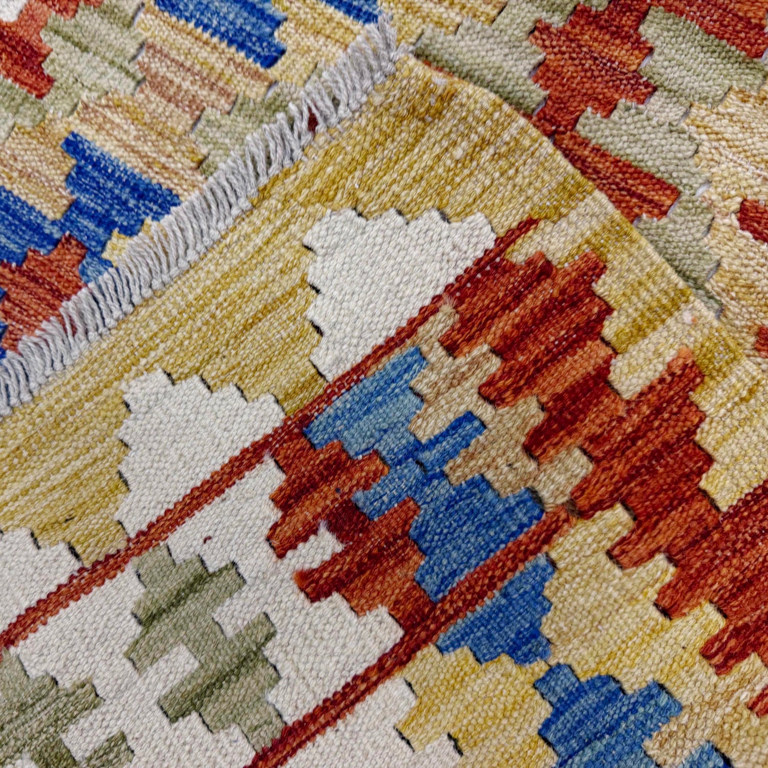 Handmade Turkish Design Wool Kilim 6' 0" x 8' 0" ft / 182 x 245 cm - No. Y39311