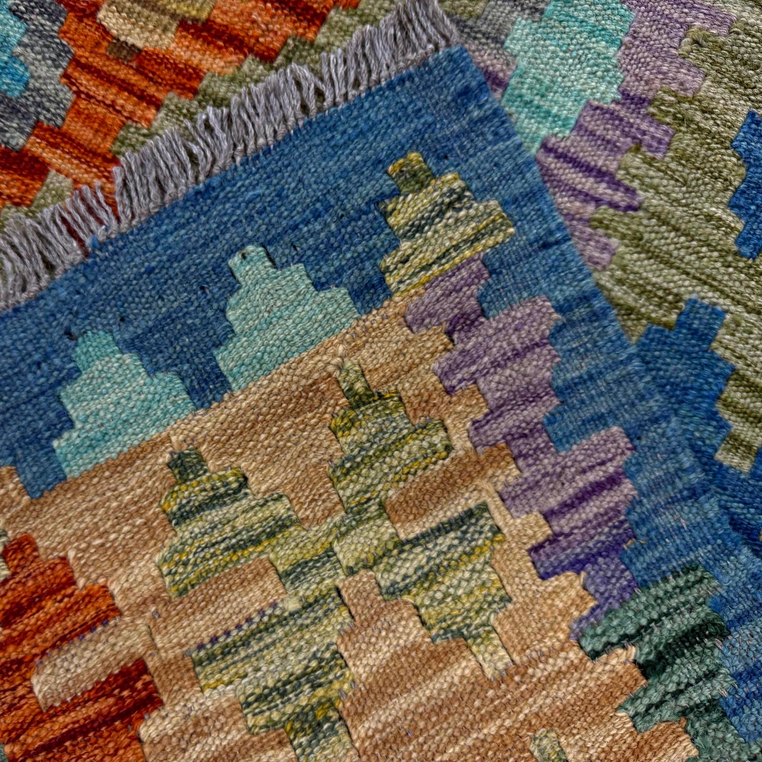 Hand Knotted Flatweave Kilim 5' 8" x 7' 8" ft / 173 x 234 cm - No. Y39313