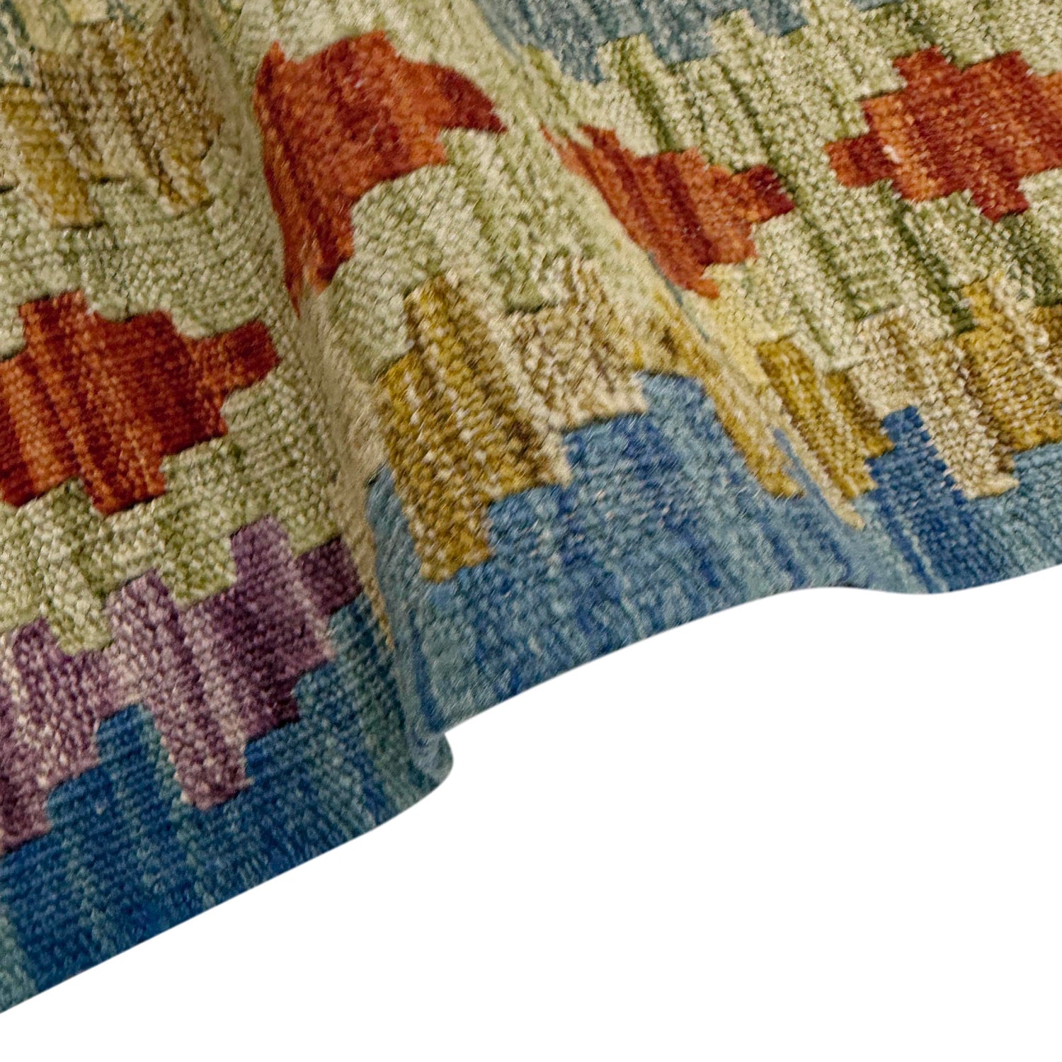 Handmade Afghan Vegetable Kilim 5' 11" x 7' 9" ft / 180 x 236 cm - No. Y39315
