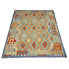 Hand Made Afghan Kilim 5' 10" x 8' 2" ft / 178 x 248 cm - No. Y39316
