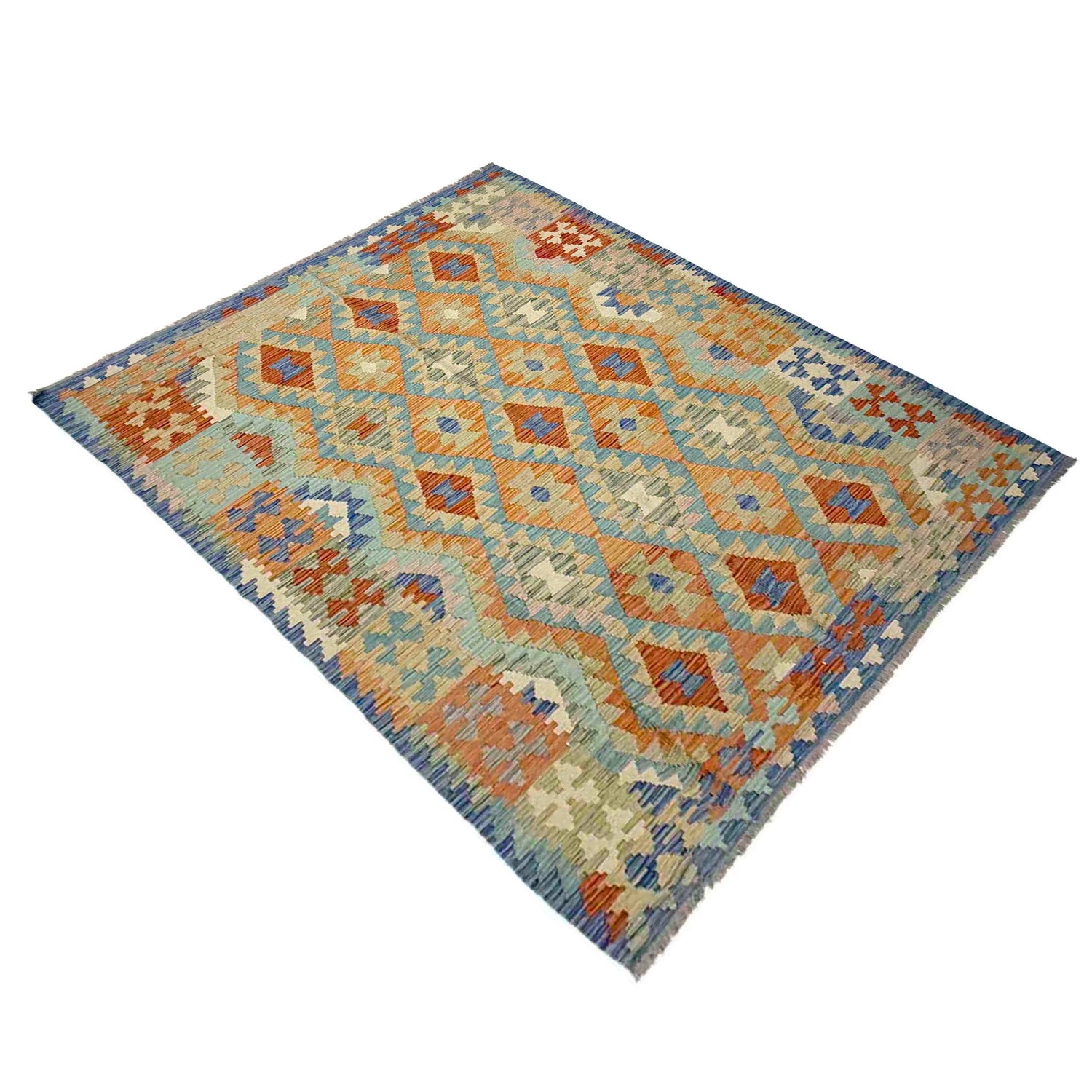 Hand Made Afghan Kilim 5' 10" x 8' 2" ft / 178 x 248 cm - No. Y39316