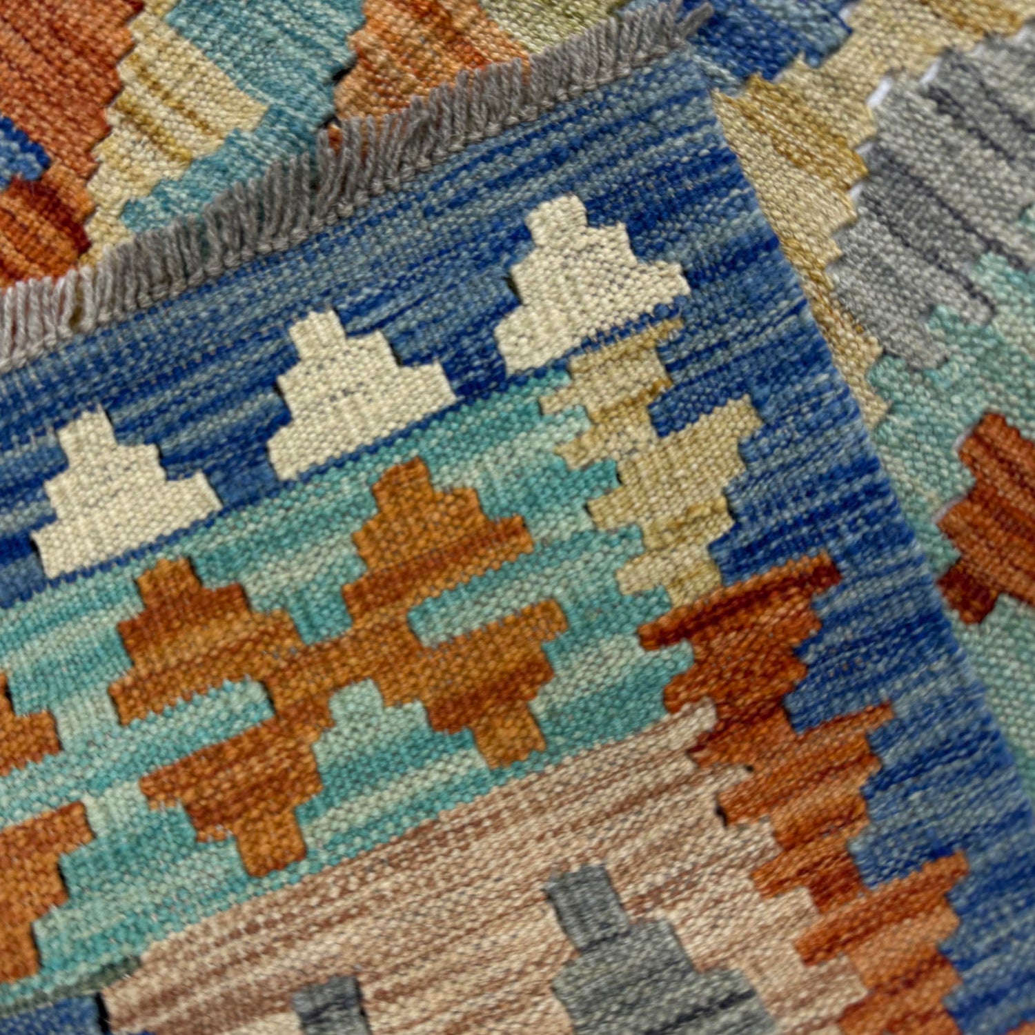 Hand Made Afghan Kilim 5' 10" x 8' 2" ft / 178 x 248 cm - No. Y39316