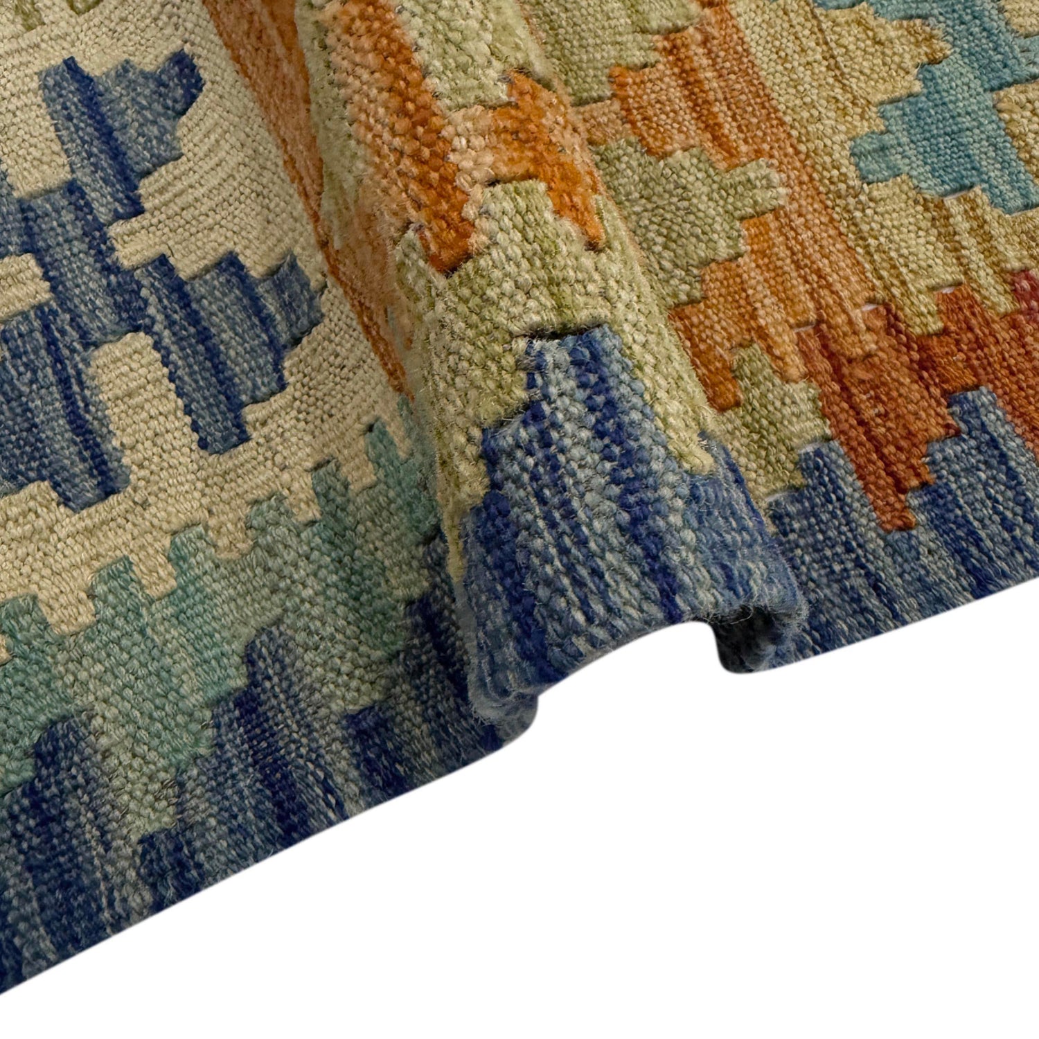 Hand Made Afghan Kilim 5' 10" x 8' 2" ft / 178 x 248 cm - No. Y39316