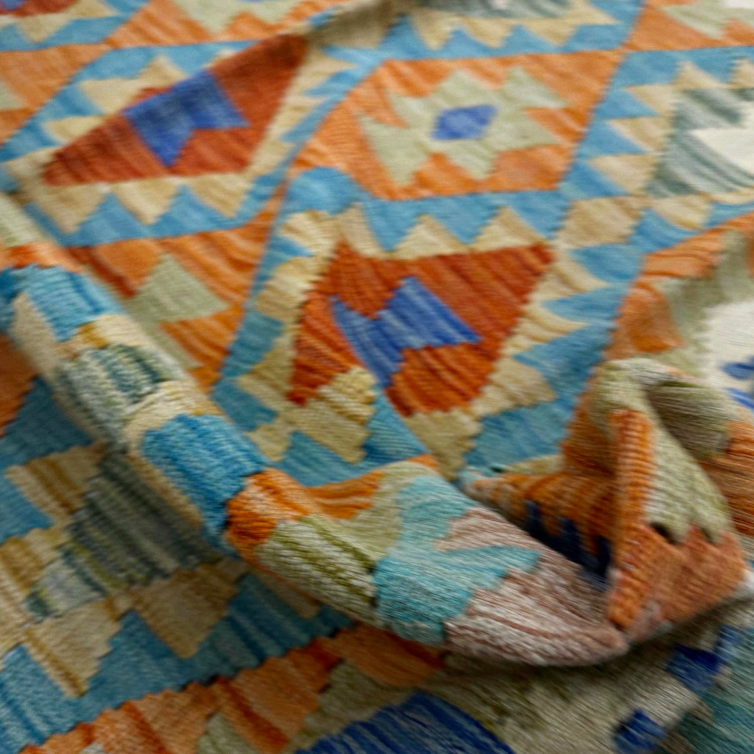 Hand Made Afghan Kilim 5' 10" x 8' 2" ft / 178 x 248 cm - No. Y39316