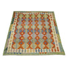Multi Color ful Flat-Weave Wool Kilim 6' 0" x 7' 5" ft / 184 x 227 cm - No. Y39317
