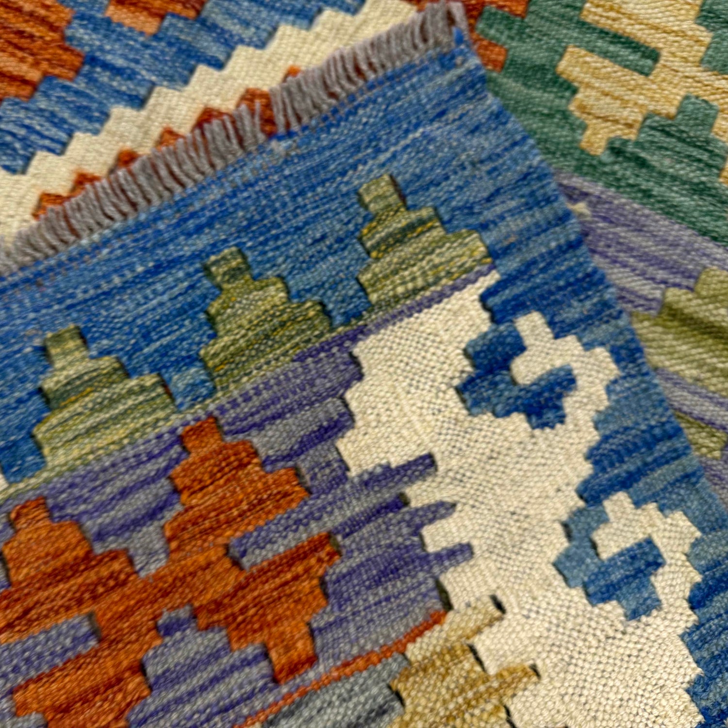 Handmade Vegetable Kilim 6' 0" x 7' 7" ft / 183 x 230 cm - No. Y39318