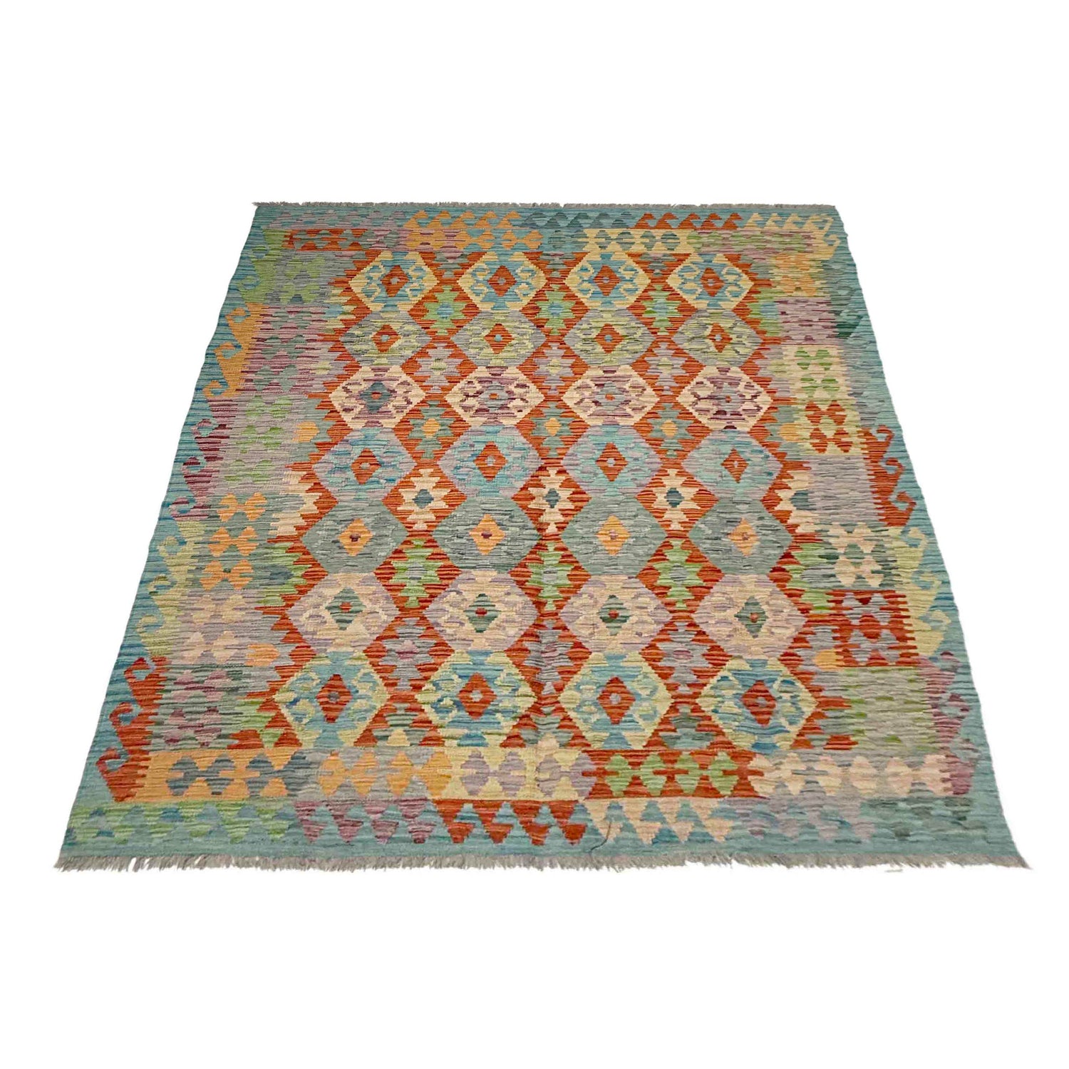 Handmade Vegetable Kelim 5' 10" x 8' 1" ft / 178 x 247 cm - No. Y39319