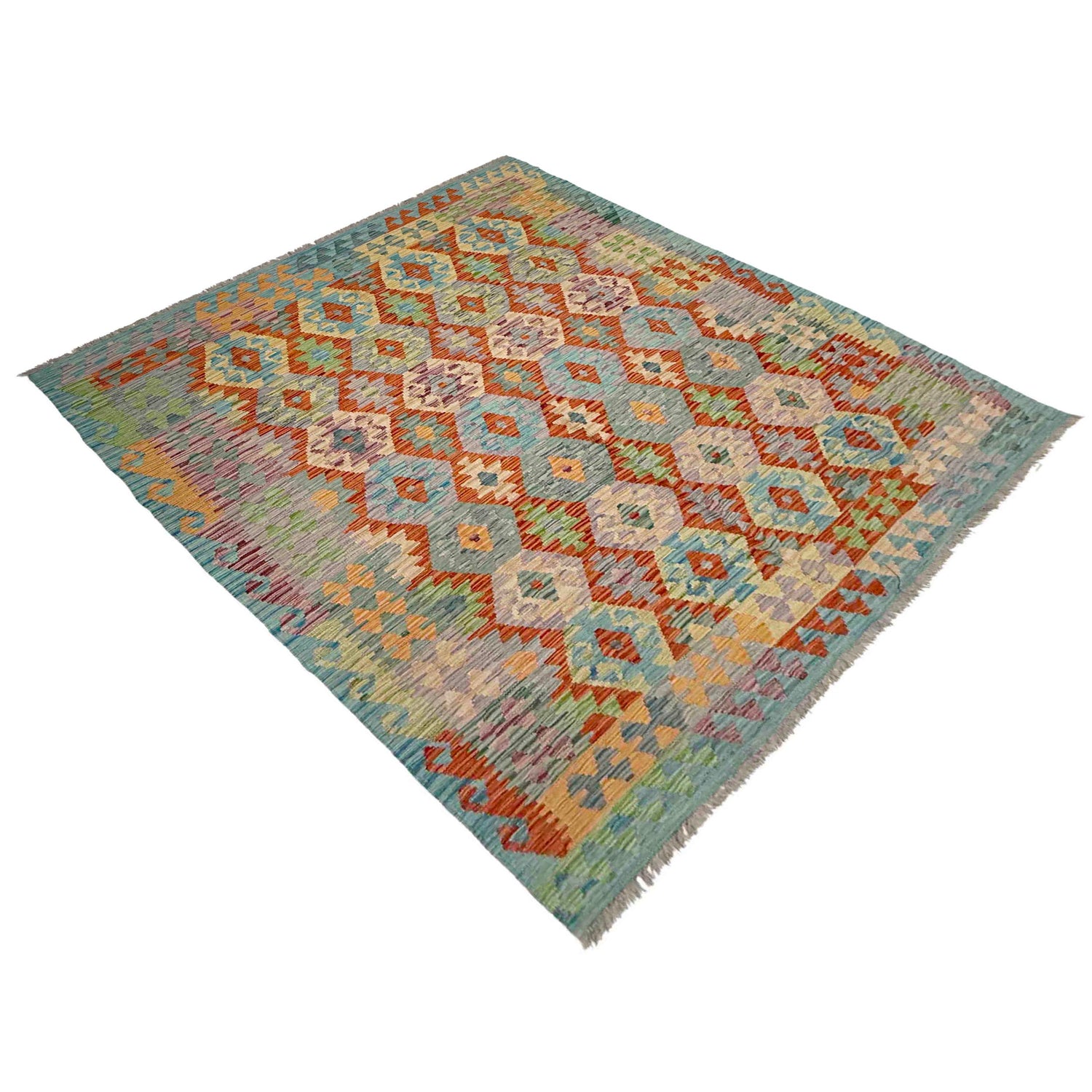 Handmade Vegetable Kelim 5' 10" x 8' 1" ft / 178 x 247 cm - No. Y39319