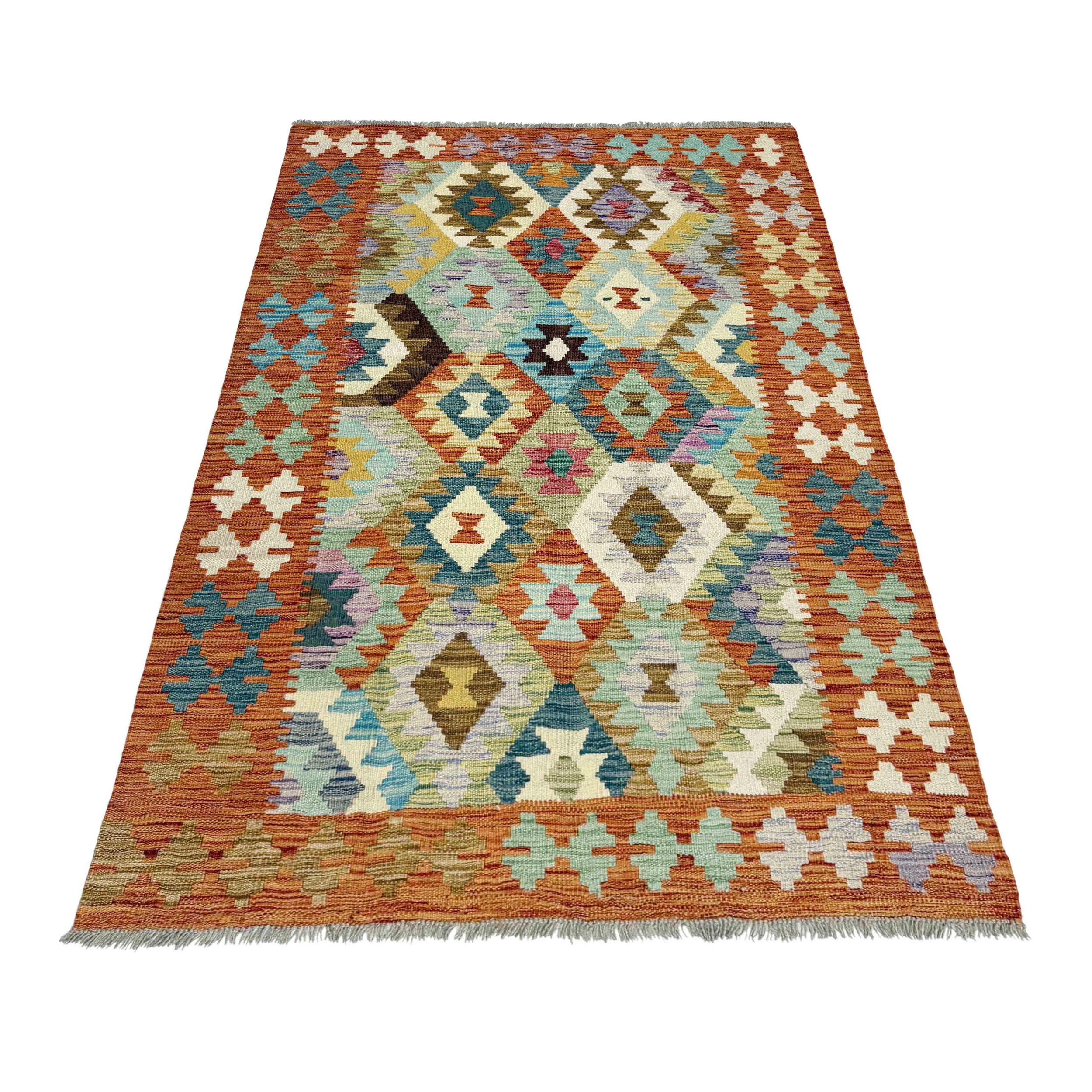 Handmade Turkish Vegetable Kilim Rug in Multi Color. – ALLRUGO