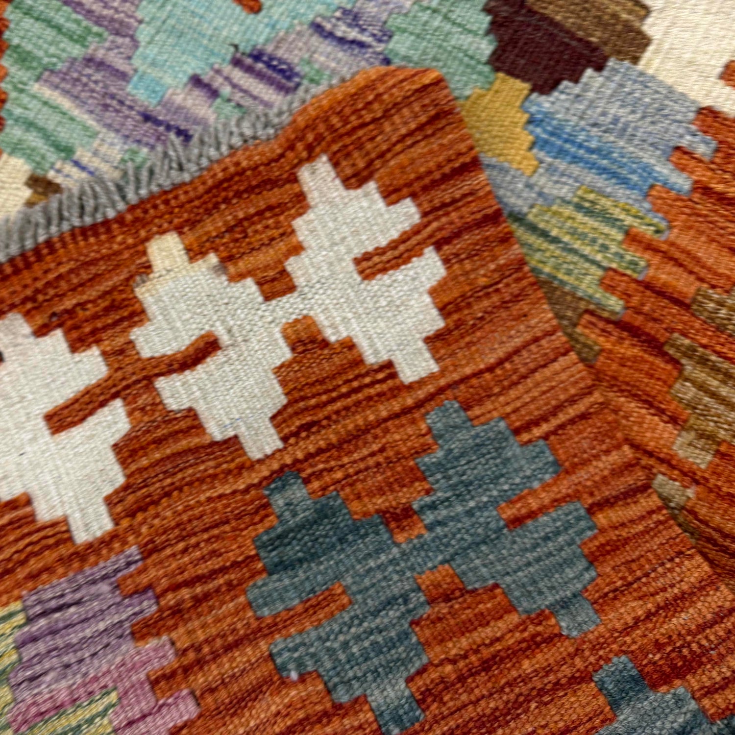Handmade Afghan Vegetable Kilim 3' 11" x 6' 3" ft / 120 x 190 cm - No. Y39320