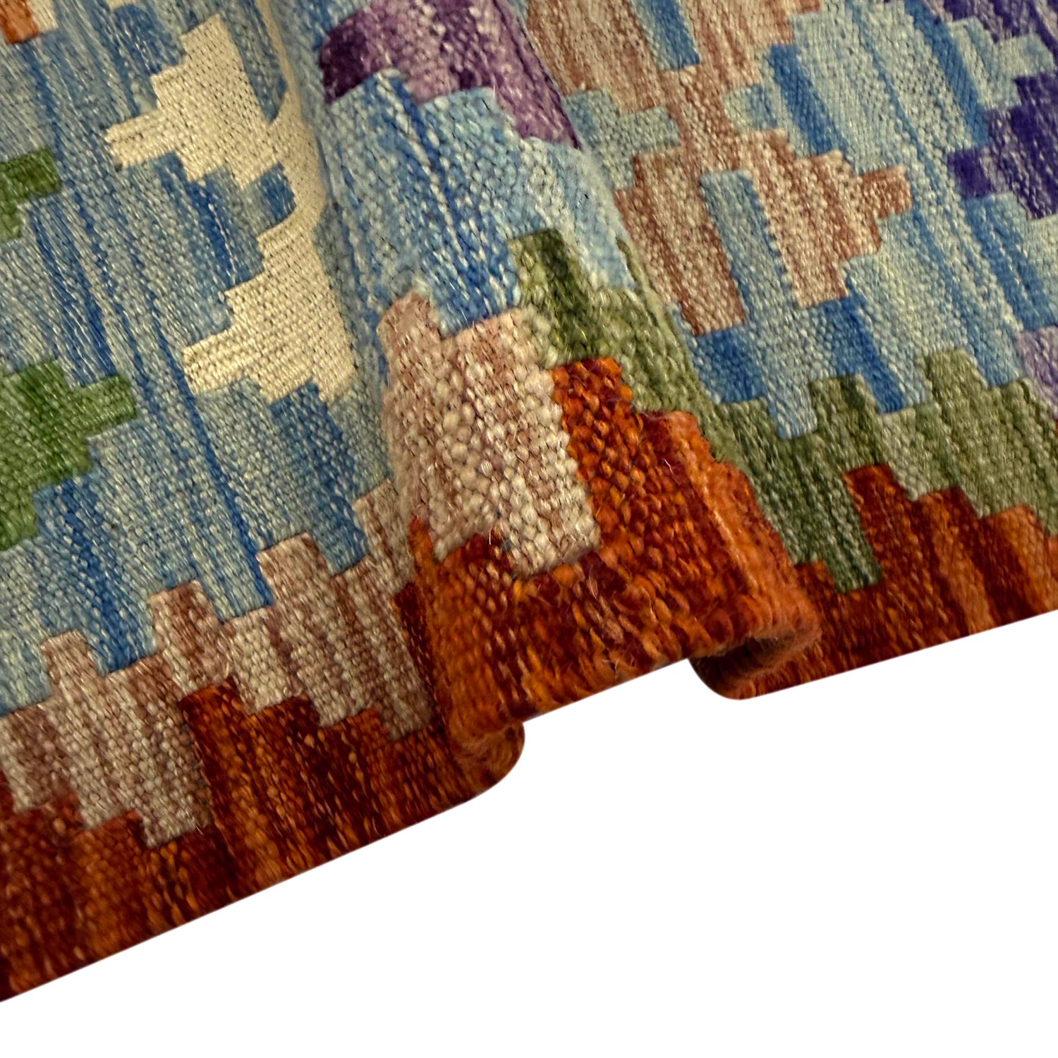 Hand Made Afghan Kilim 4' 1" x 6' 5" ft / 125 x 195 cm - No. Y39321