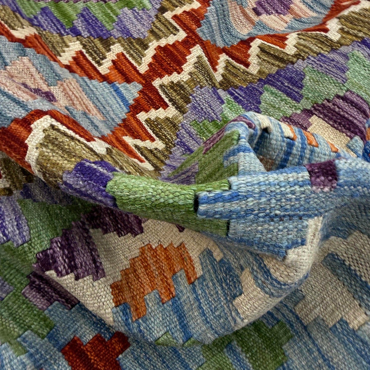 Hand Made Afghan Kilim 4' 1" x 6' 5" ft / 125 x 195 cm - No. Y39321