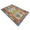 Multi Color ful Flat-Weave Wool Kilim 3' 11" x 6' 0" ft / 120 x 183 cm - No. Y39322