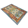 Multi Color ful Flat-Weave Wool Kilim 3' 11" x 6' 0" ft / 120 x 183 cm - No. Y39322