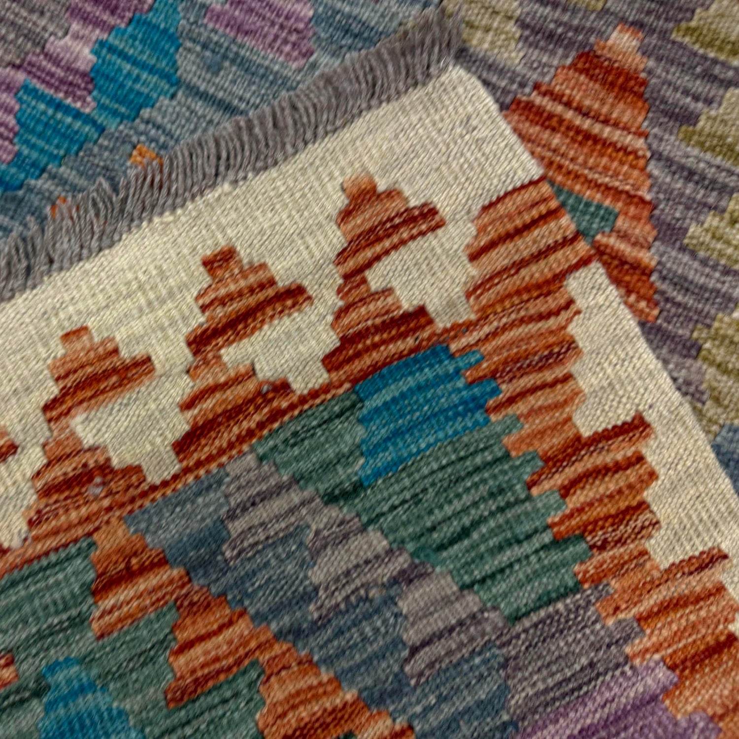 Handmade Vegetable Kilim 4' 0" x 5' 11" ft / 122 x 180 cm - No. Y39323