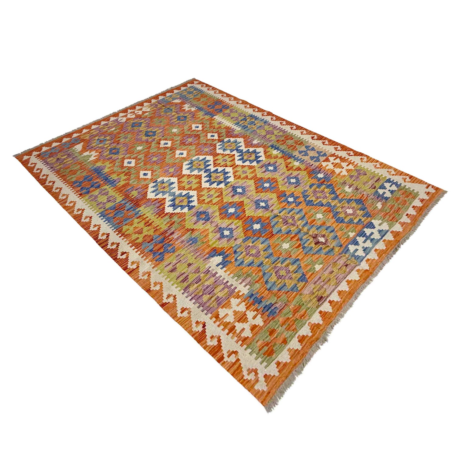 Handmade Turkish Design Wool Kilim 5' 8" x 7' 9" ft / 173 x 236 cm - No. Y39329