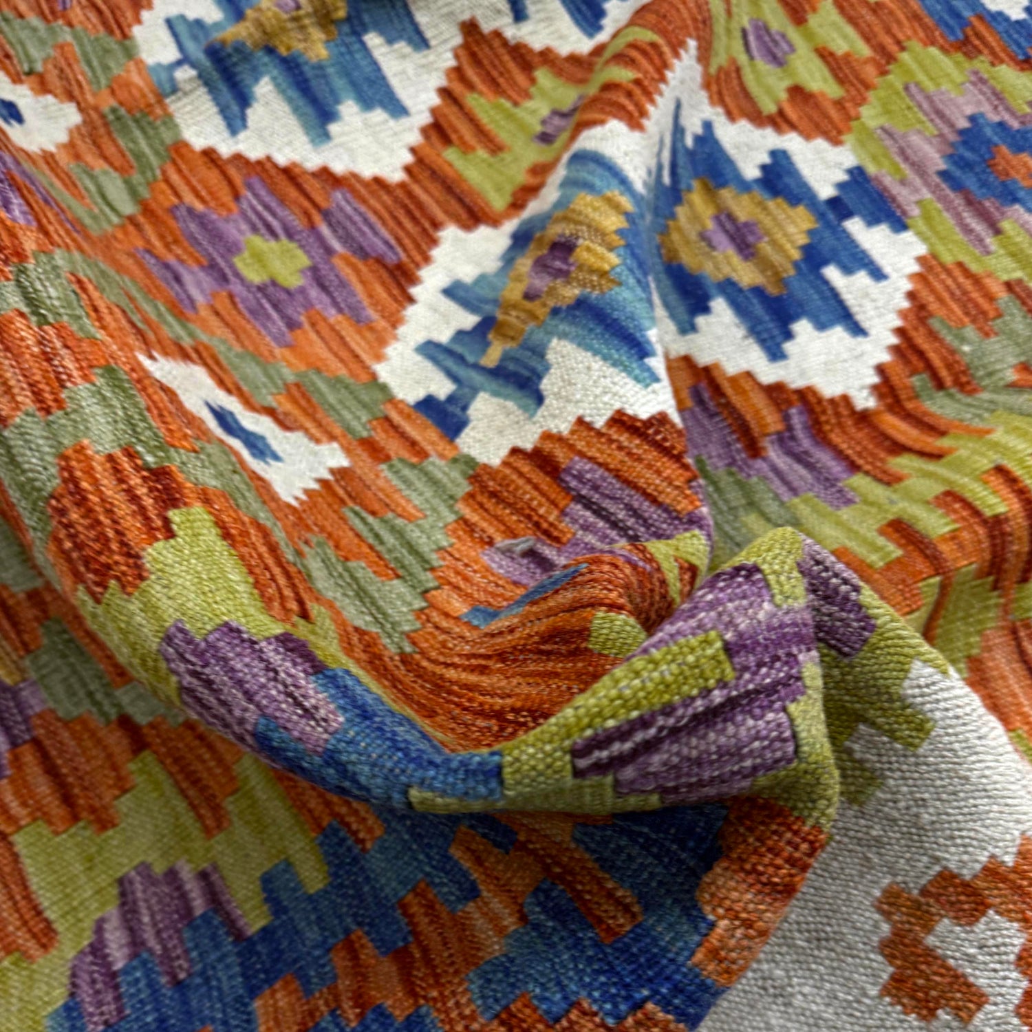 Handmade Turkish Design Wool Kilim 5' 8" x 7' 9" ft / 173 x 236 cm - No. Y39329