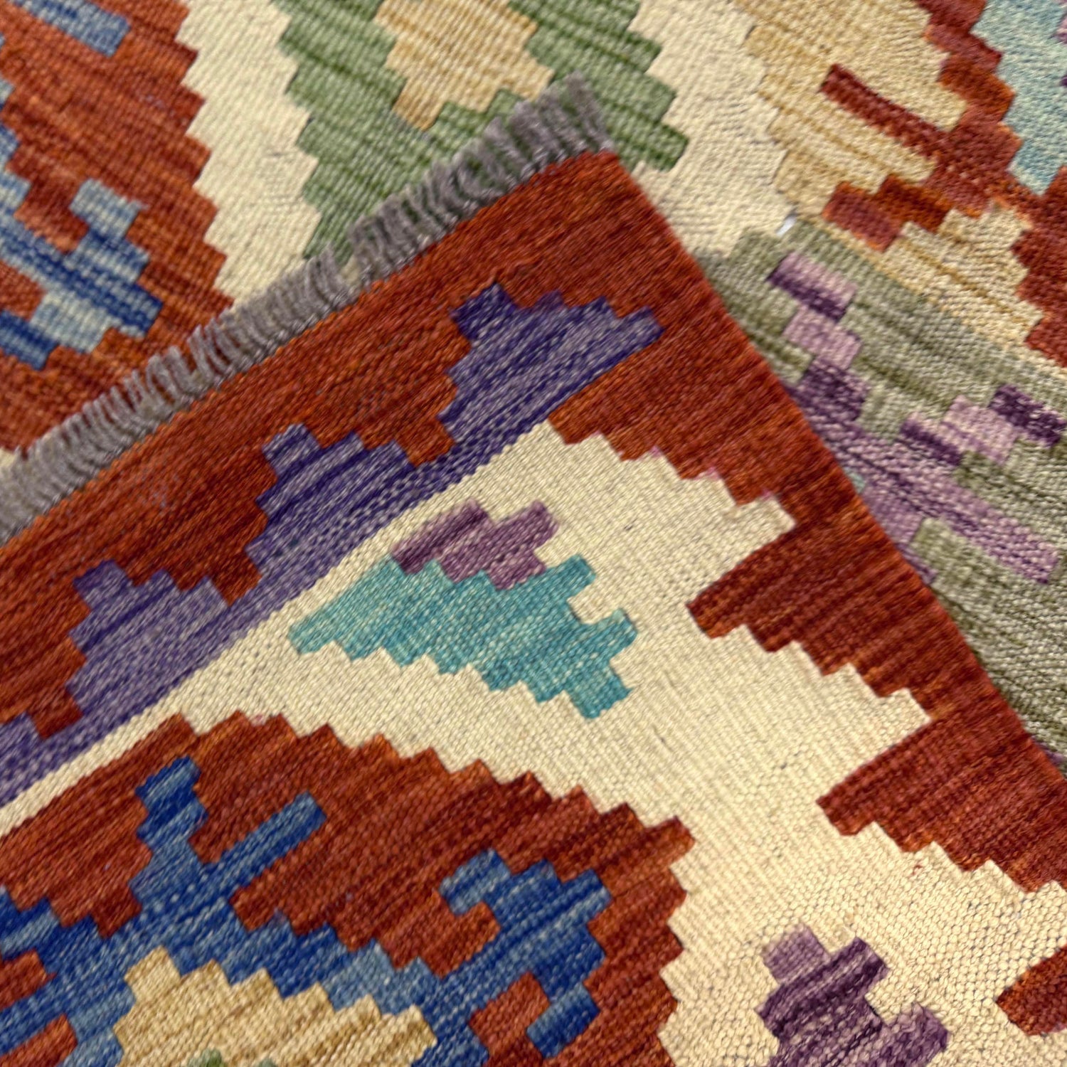 Handmade Afghan Vegetable Kilim 5' 9" x 8' 1" ft / 176 x 247 cm - No. Y39332