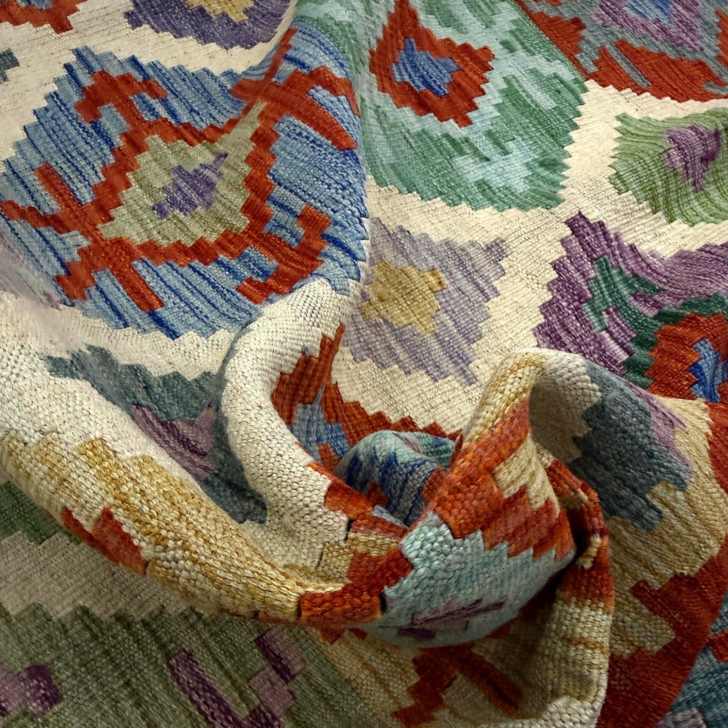 Handmade Afghan Vegetable Kilim 5' 9" x 8' 1" ft / 176 x 247 cm - No. Y39332