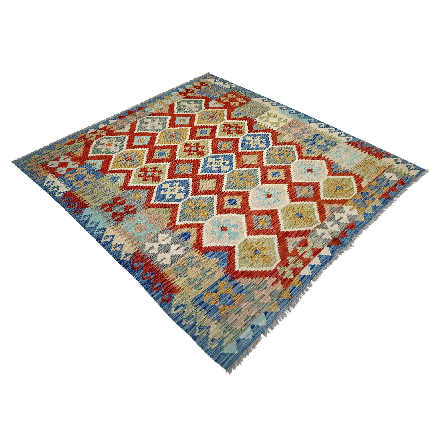 Handmade Vegetable Kelim 6' 1" x 7' 9" ft / 185 x 235 cm - No. Y39334