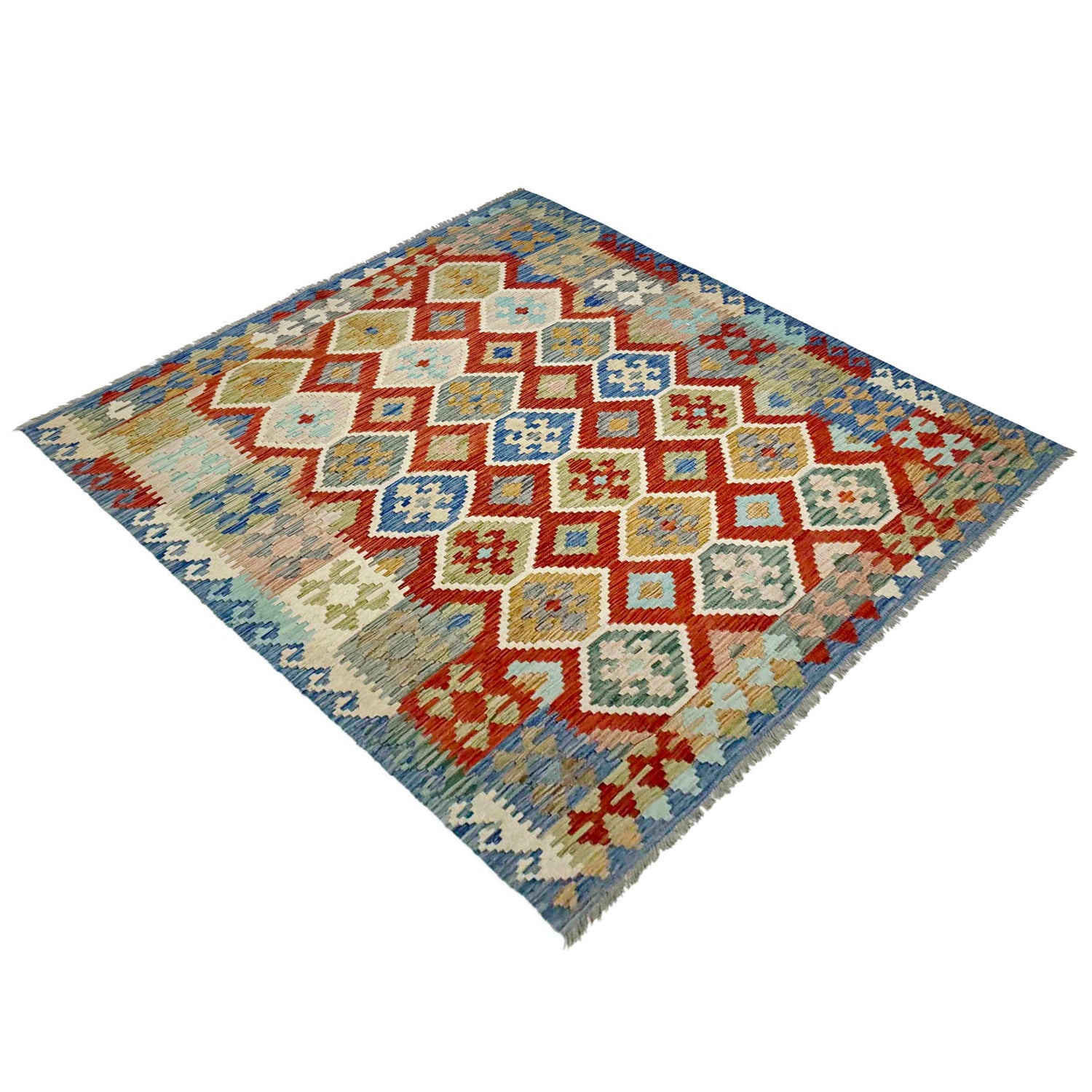 Handmade Vegetable Kelim 6' 1" x 7' 9" ft / 185 x 235 cm - No. Y39334