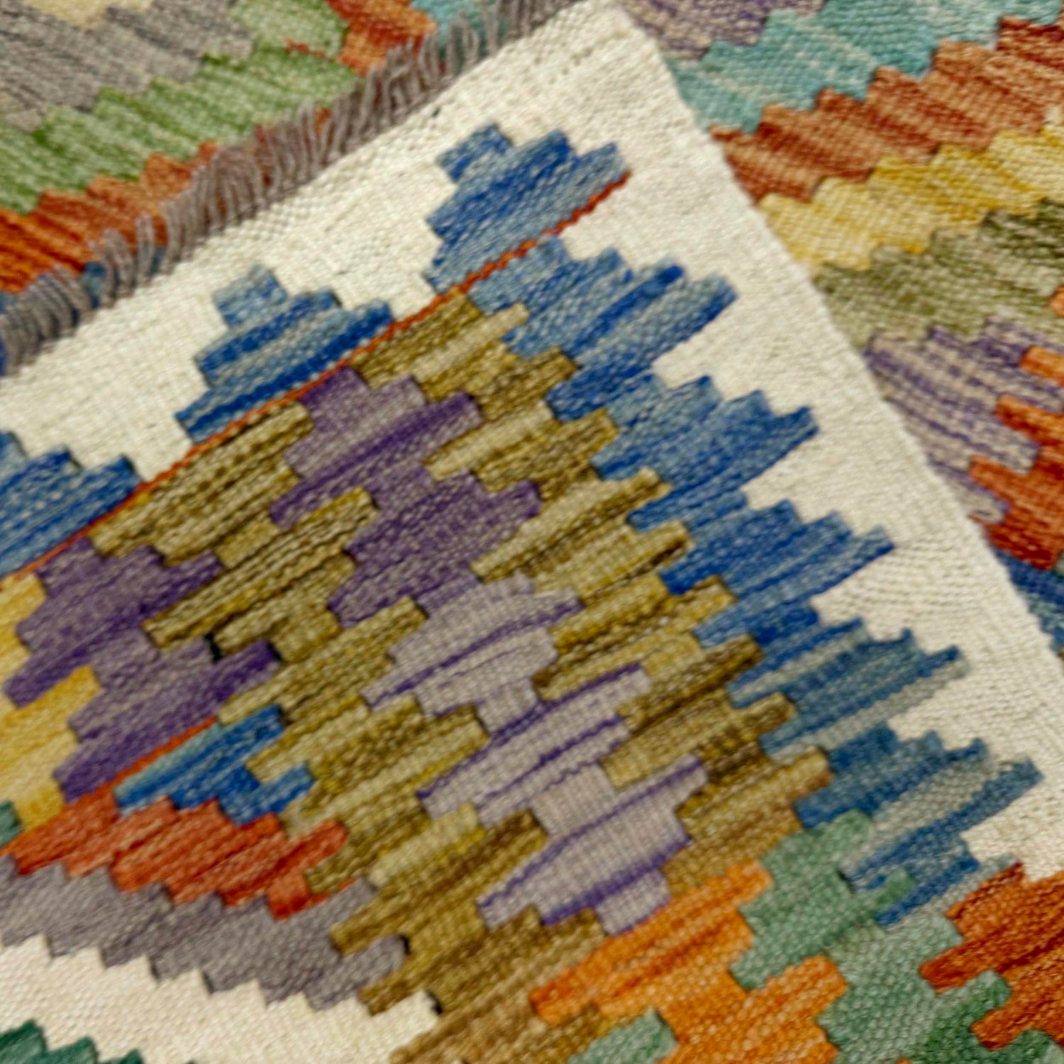 Hand Made Afghan Kilim 6' 1" x 8' 4" ft / 185 x 255 cm - No. Y39335