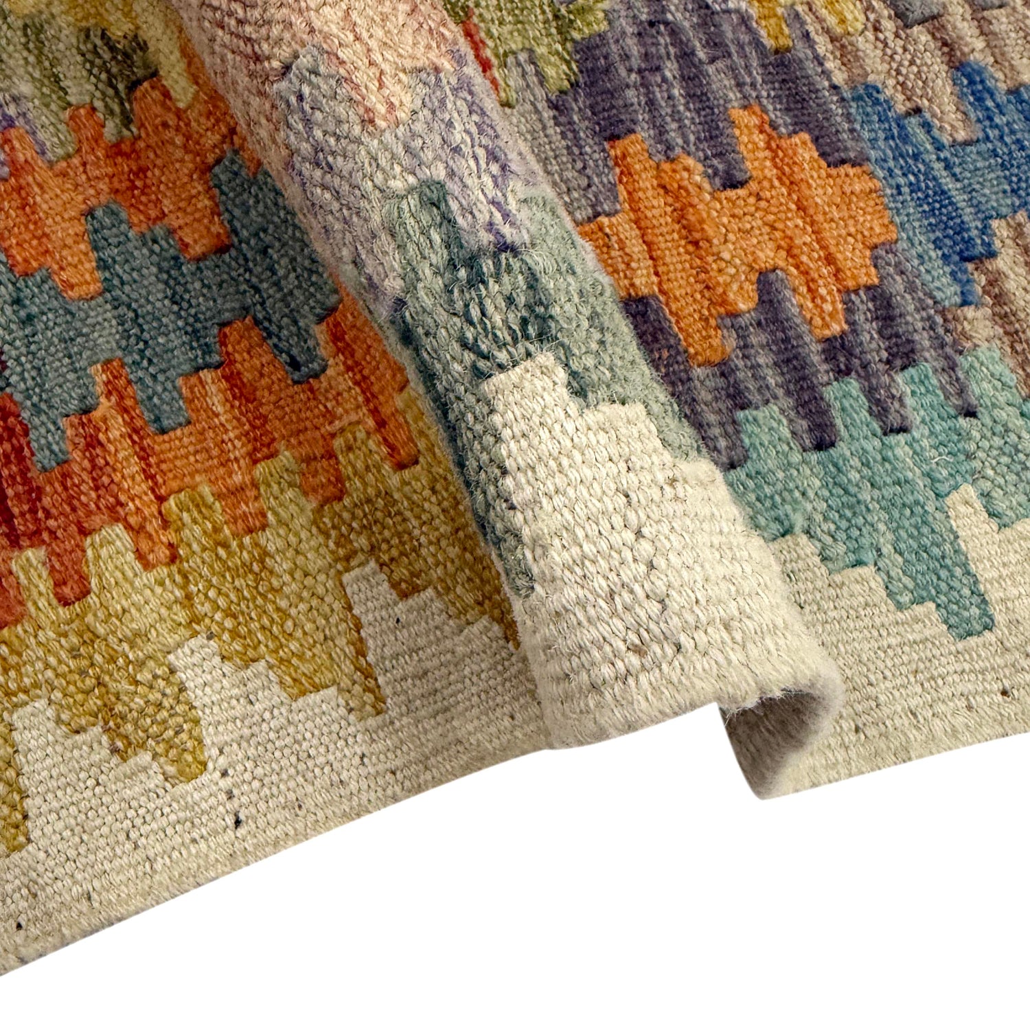 Hand Made Afghan Kilim 6' 1" x 8' 4" ft / 185 x 255 cm - No. Y39335