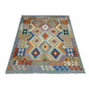 Multi Color ful Flat-Weave Wool Kilim 5' 10" x 7' 6" ft / 178 x 229 cm - No. Y39336