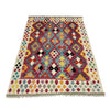 Hand Knotted Afghan Style Kilim 4' 5" x 6' 2" ft / 135 x 188 cm - No. Y39337