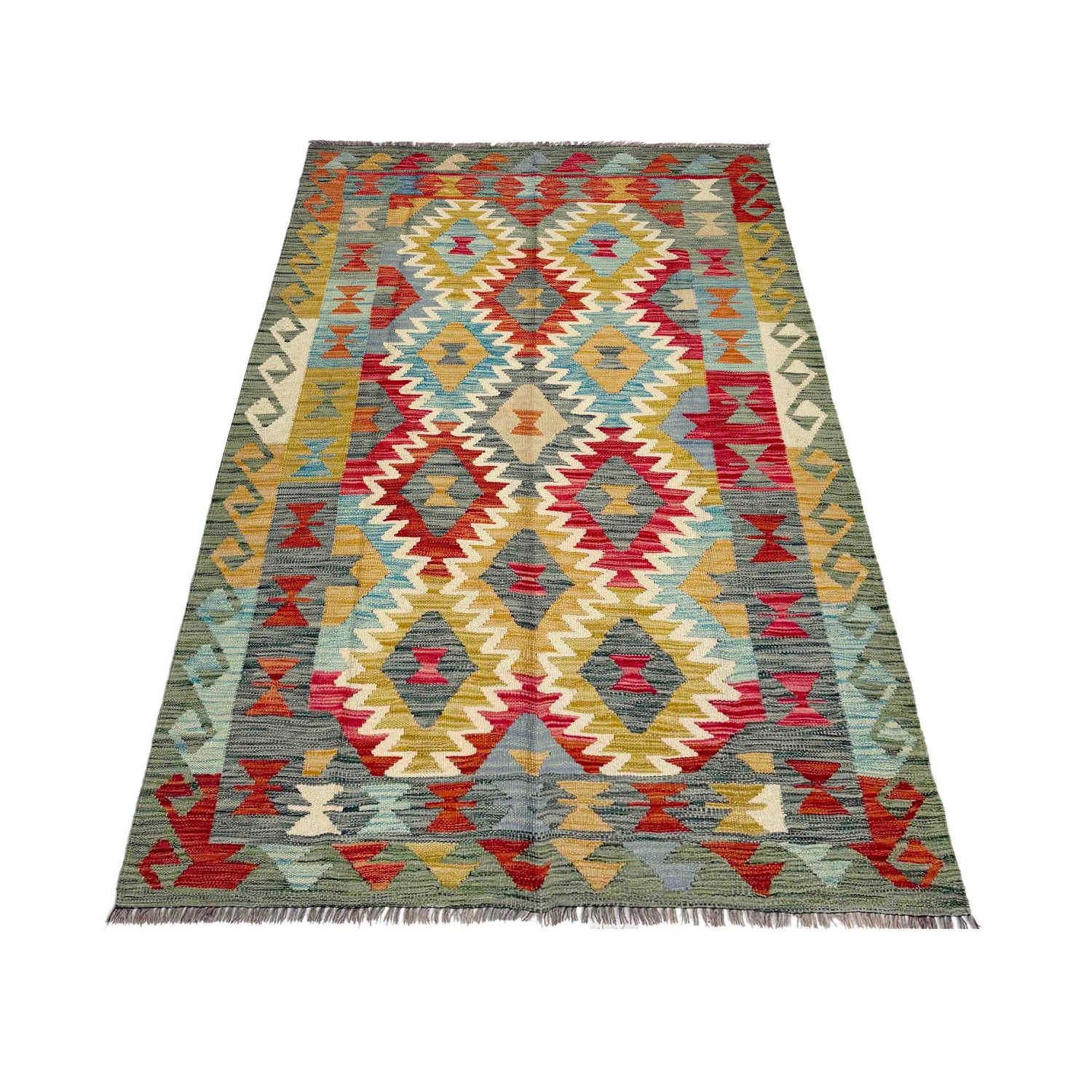 Small Size Chobi Kilim 4' 0" x 6' 10" ft / 123 x 208 cm - No. Y39344