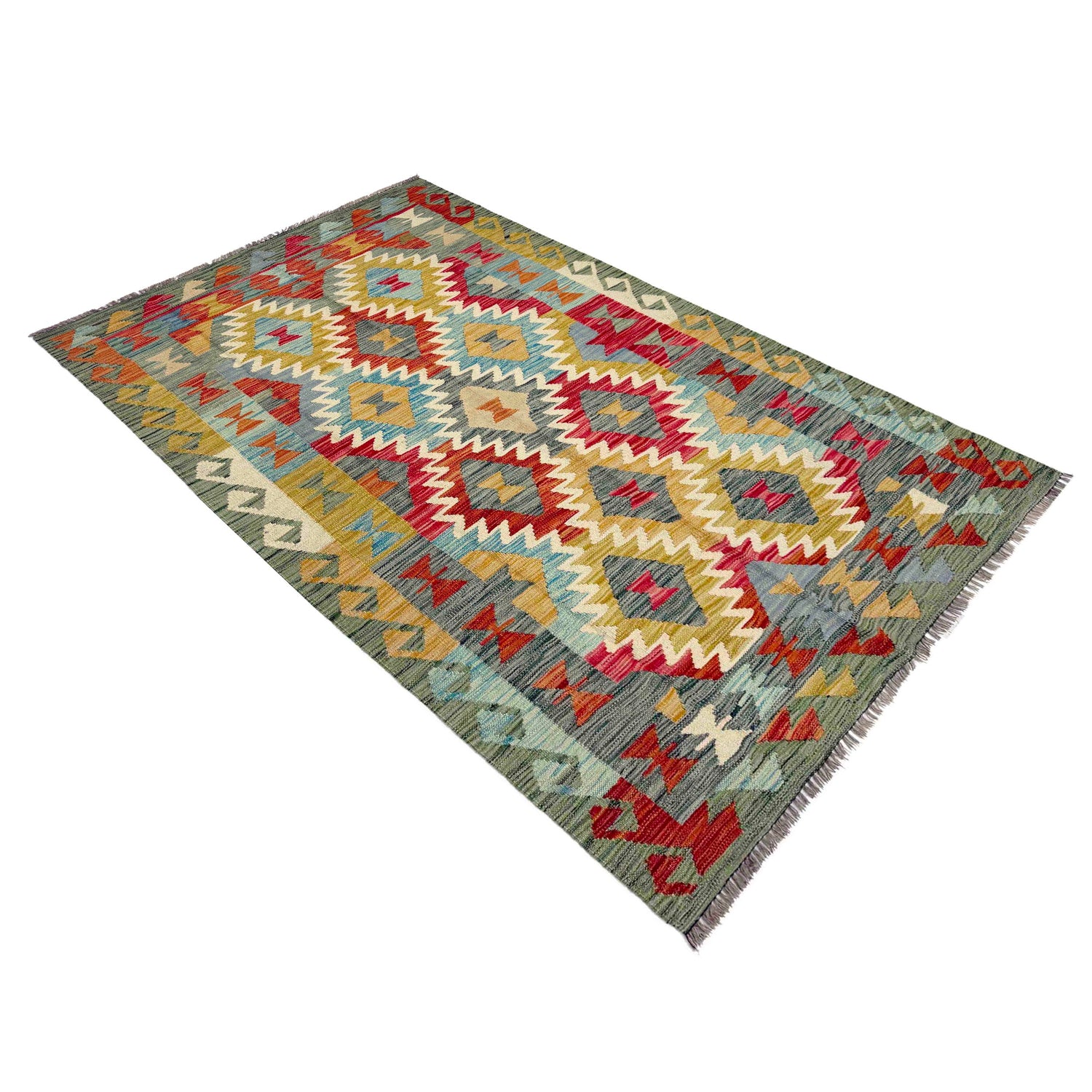 Small Size Chobi Kilim 4' 0" x 6' 10" ft / 123 x 208 cm - No. Y39344