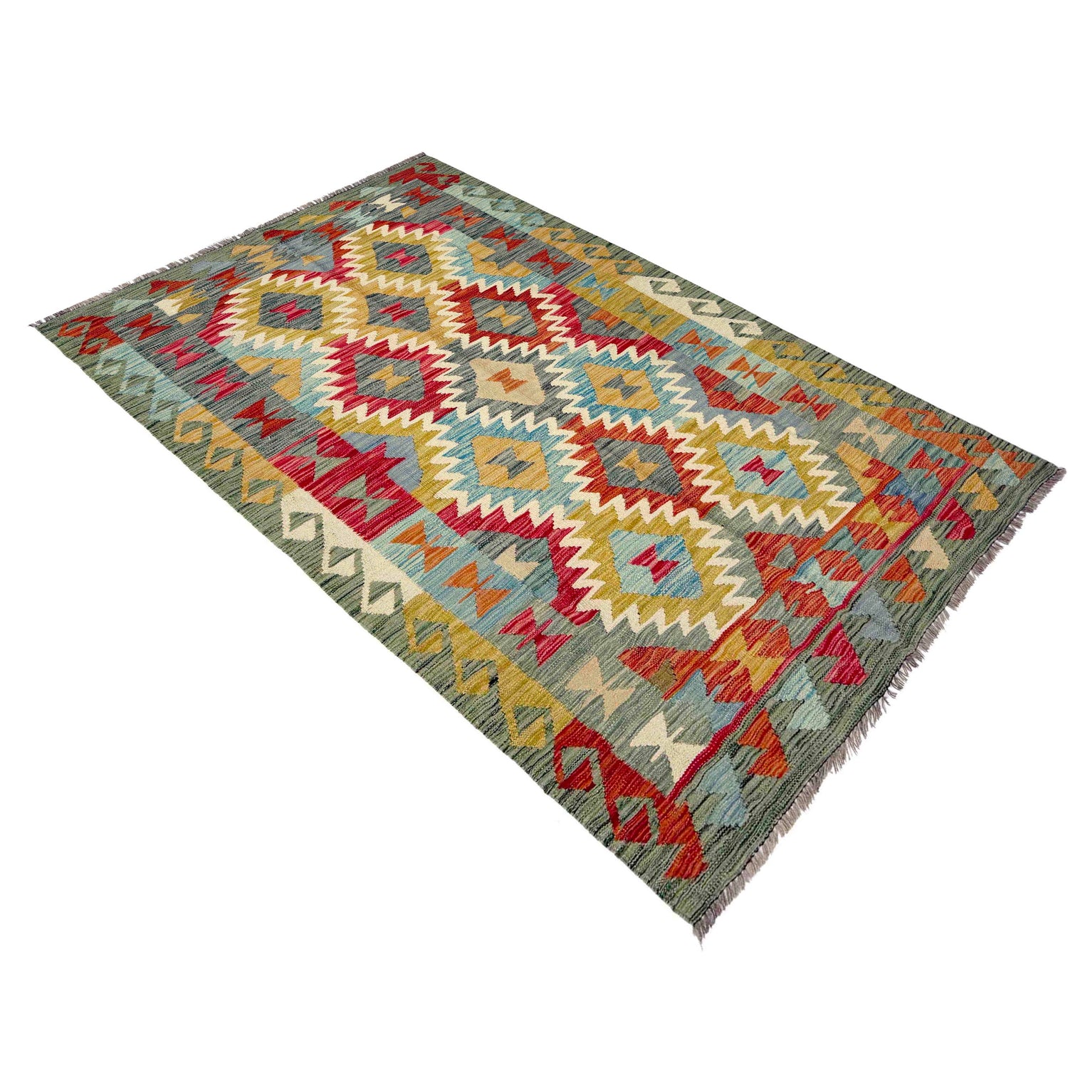 Small Size Chobi Kilim 4' 0" x 6' 10" ft / 123 x 208 cm - No. Y39344