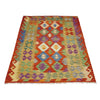 Handmade Afghan Vegetable Kilim 4' 2" x 5' 7" ft / 128 x 171 cm - No. Y39347