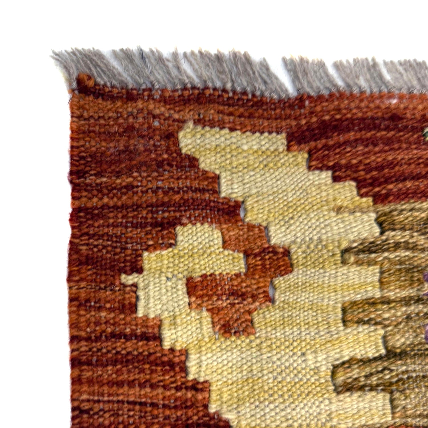 Handmade Afghan Vegetable Kilim 4' 2" x 5' 7" ft / 128 x 171 cm - No. Y39347