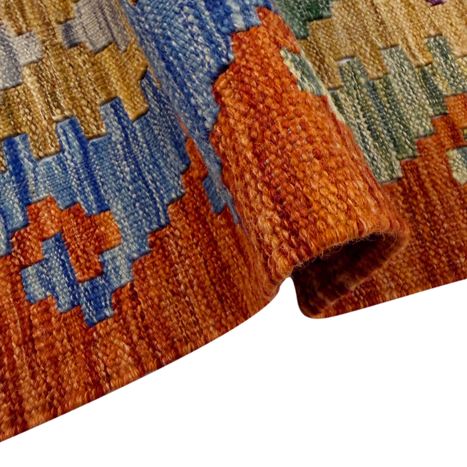 Handmade Afghan Vegetable Kilim 4' 2" x 5' 7" ft / 128 x 171 cm - No. Y39347