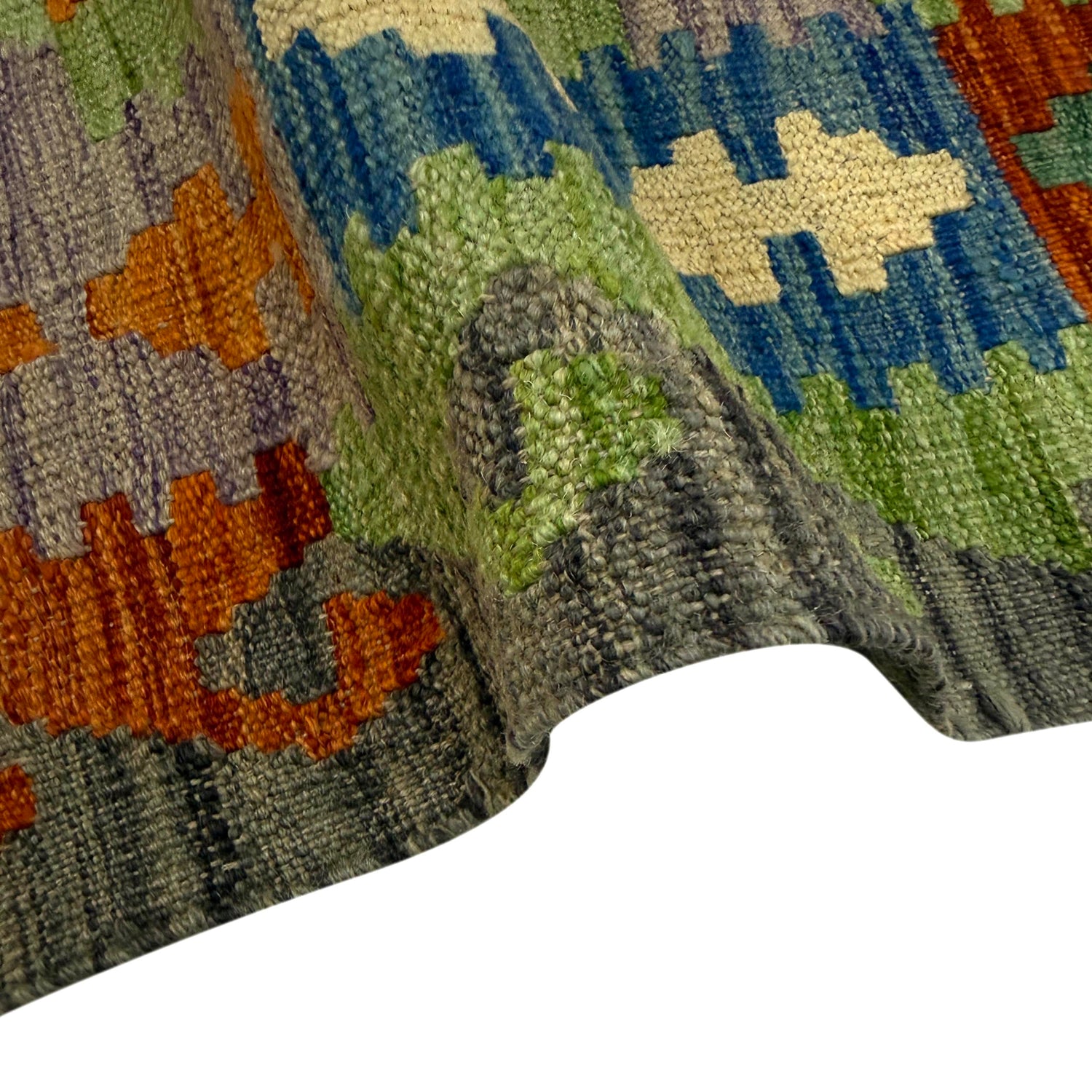 Hand Made Afghan Kilim 4' 2" x 6' 2" ft / 128 x 188 cm - No. Y39348