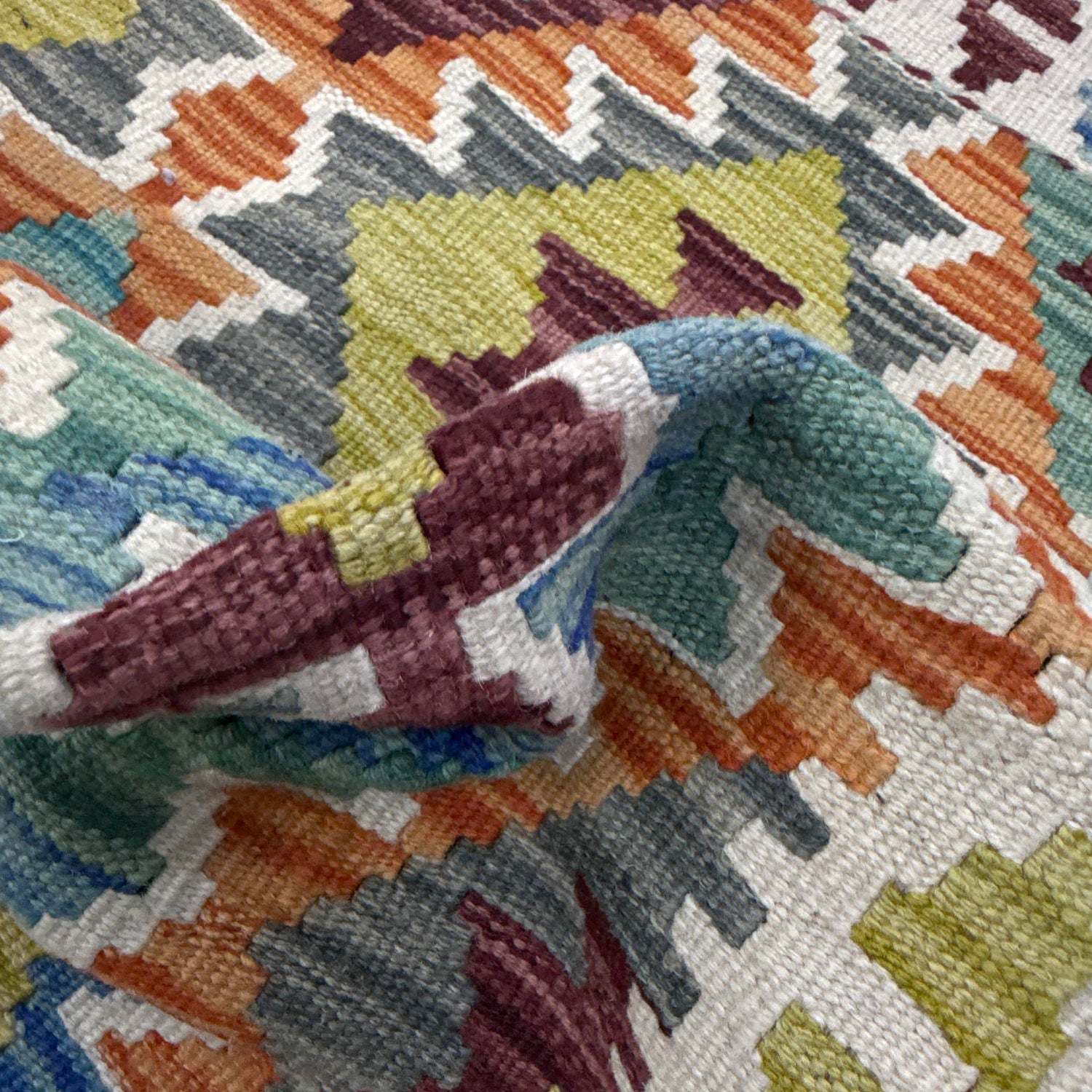 Hand Knotted Afghan Style Kilim 3' 4" x 5' 3" ft / 102 x 161 cm - No. Y39356