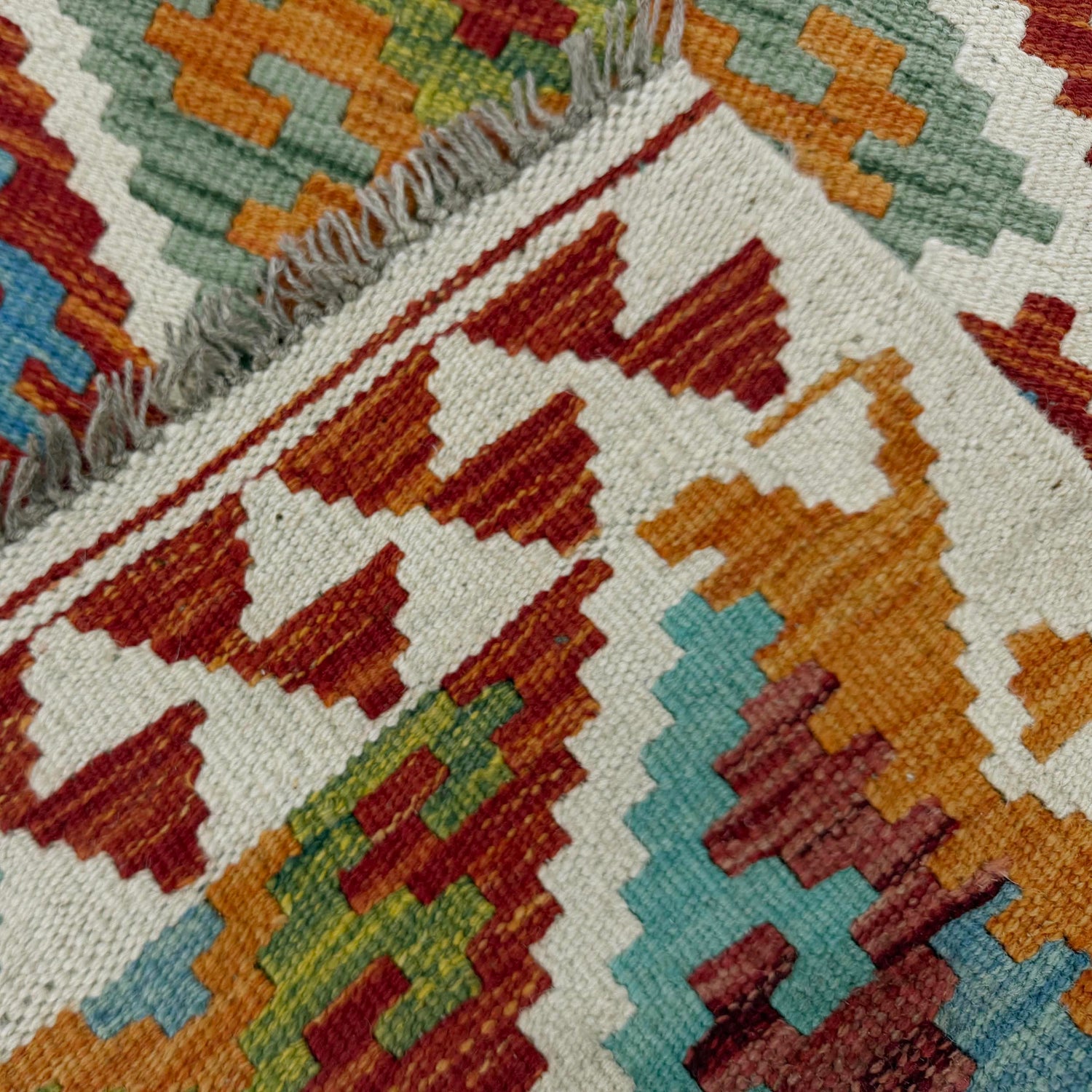 Hand Woven Wool Kelim 3' 0" x 4' 10" ft / 91 x 147 cm - No. Y39357