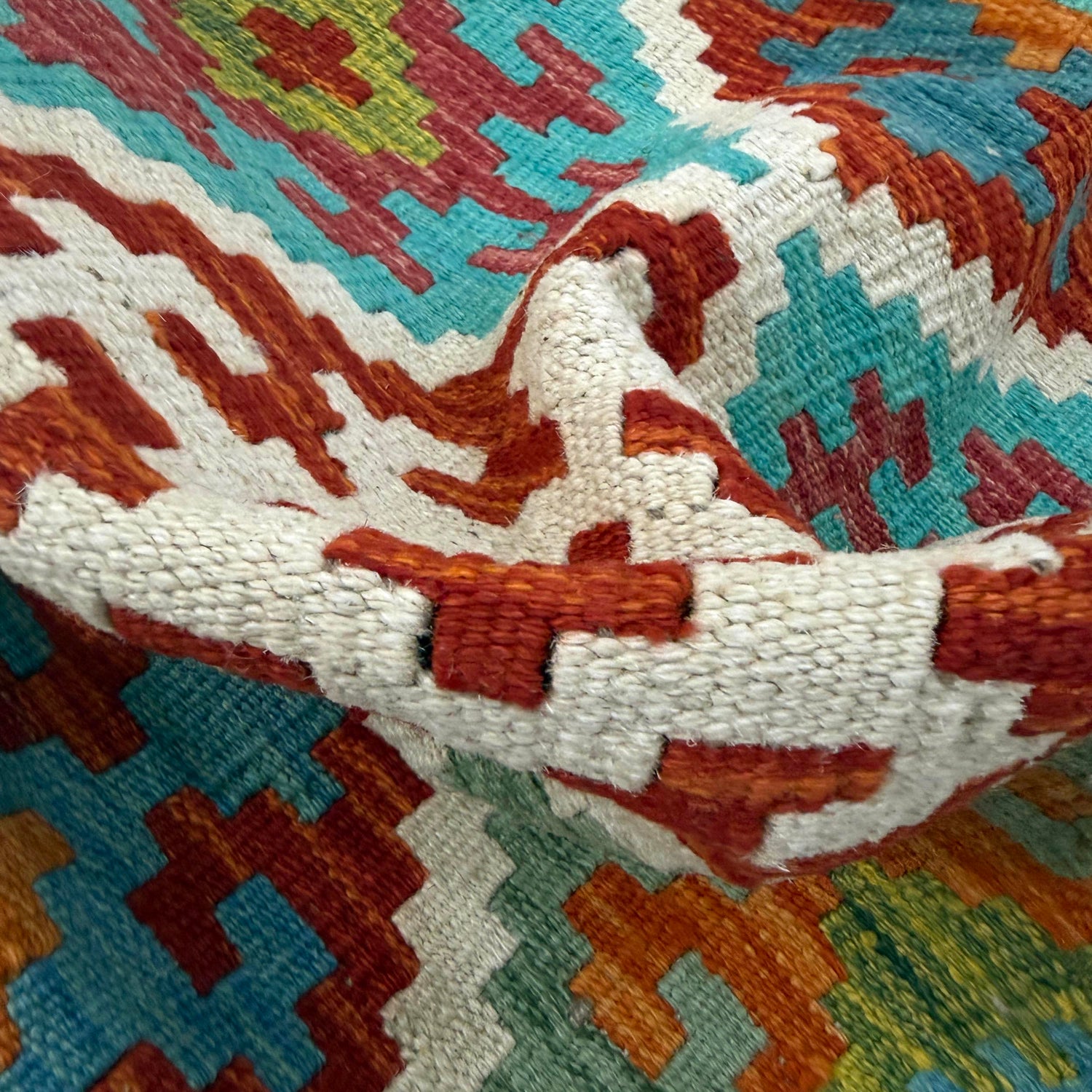 Hand Woven Wool Kelim 3' 0" x 4' 10" ft / 91 x 147 cm - No. Y39357