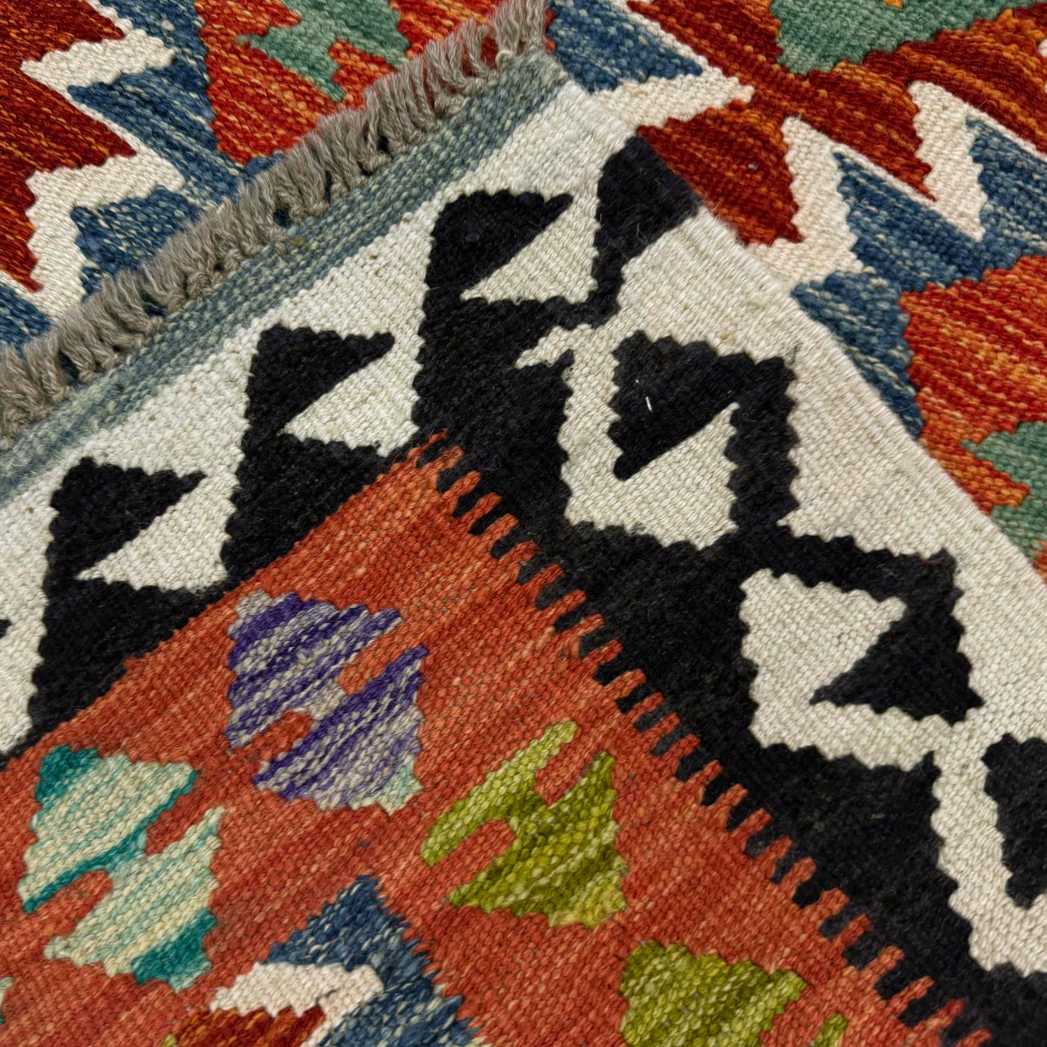 Hand Made Afghan Kilim 3' 3" x 4' 10" ft / 100 x 148 cm - No. Y39358