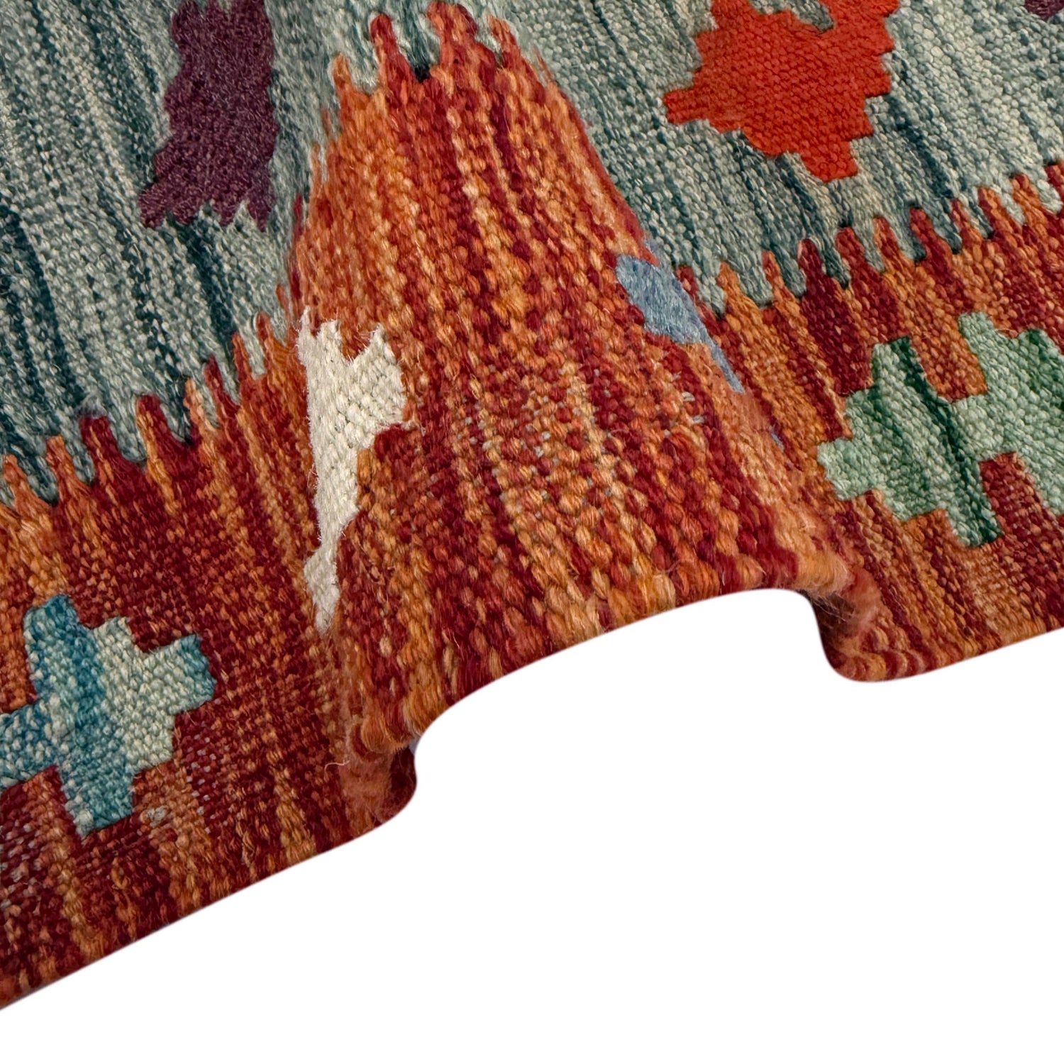 Handmade Turkish Design Wool Kilim 3' 9" x 4' 11" ft / 114 x 149 cm - No. Y39361