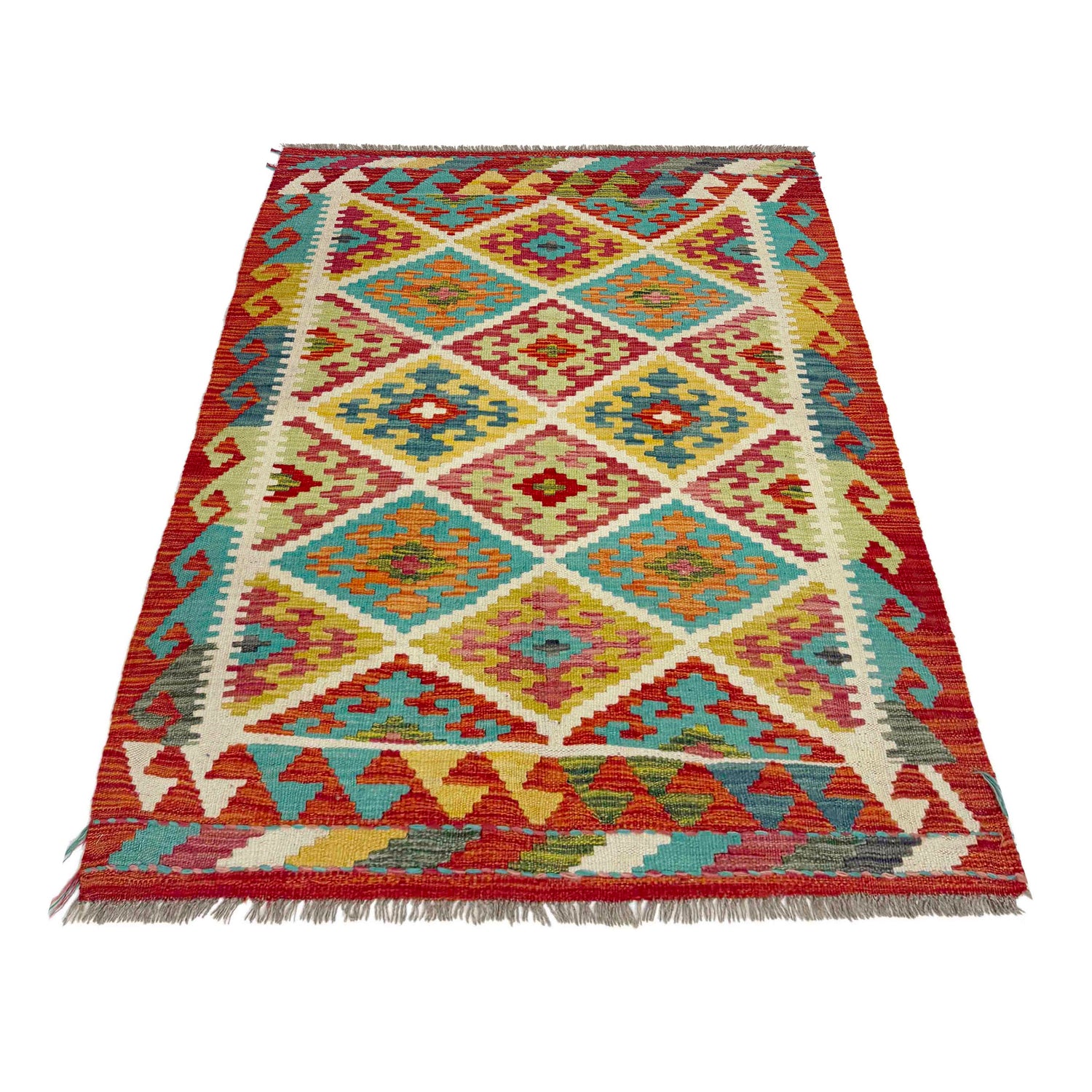 Small Size Chobi Kilim 3' 3" x 4' 9" ft / 100 x 146 cm - No. Y39362