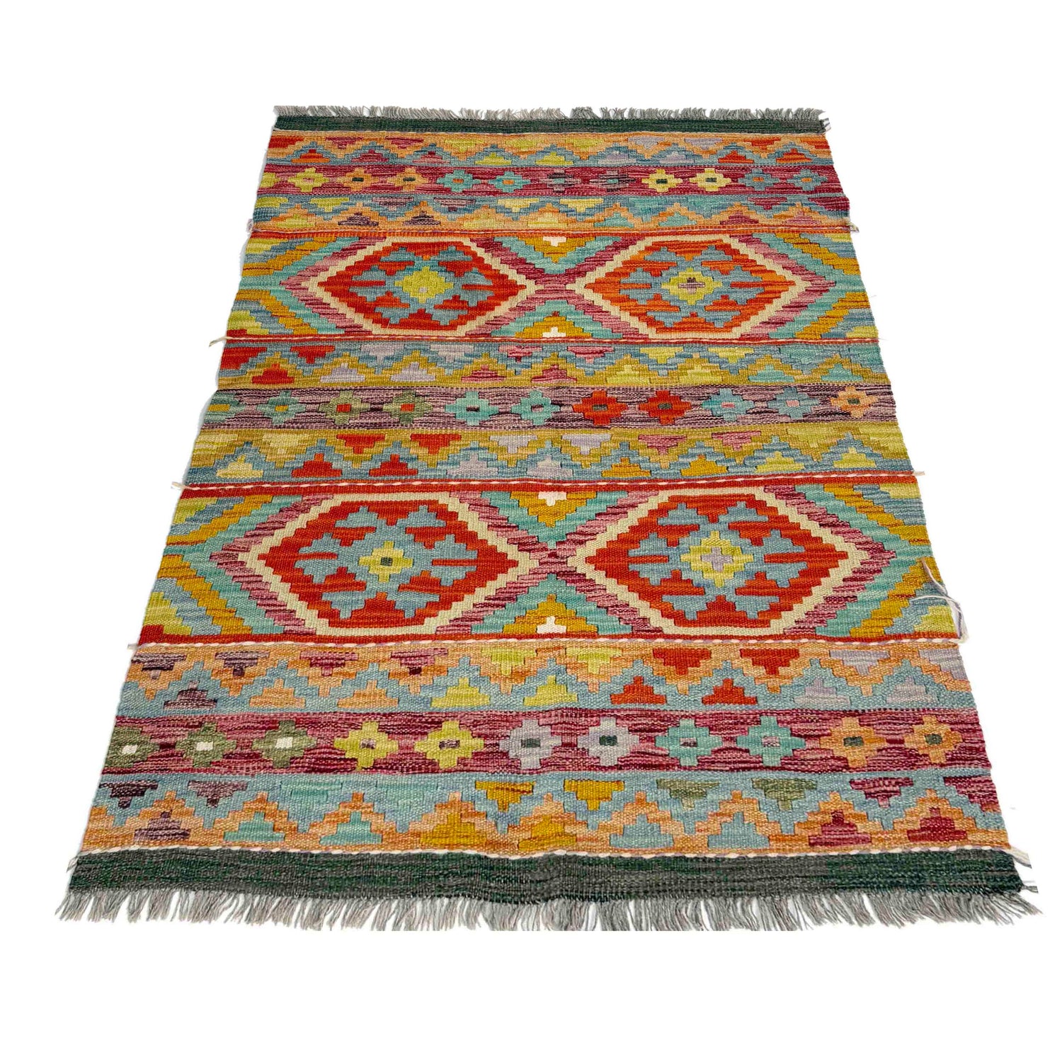 Handmade Vegetable Kilim 3' 3" x 4' 11" ft / 99 x 149 cm - No. Y39369