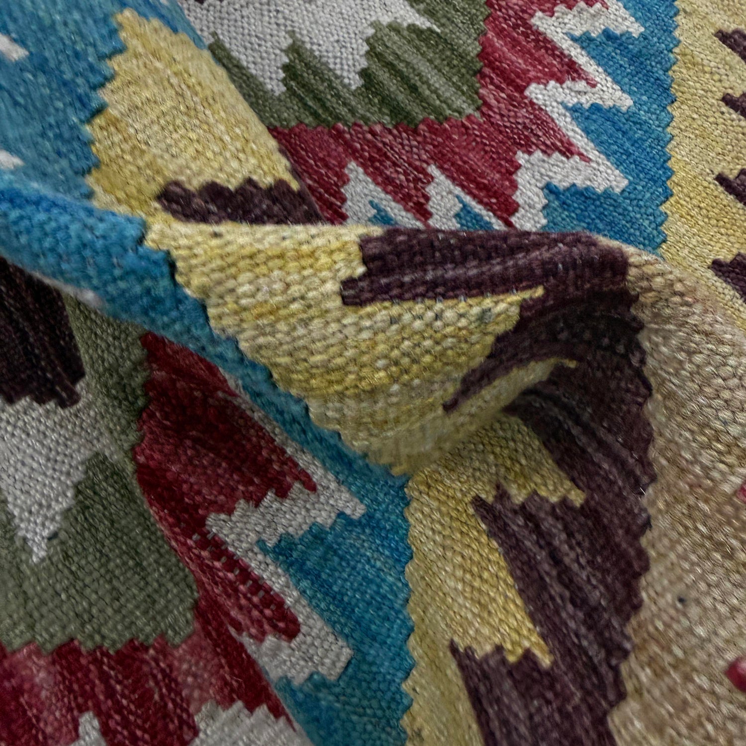 Hand Made Afghan Kilim 3' 3" x 5' 1" ft / 99 x 156 cm - No. Y39372
