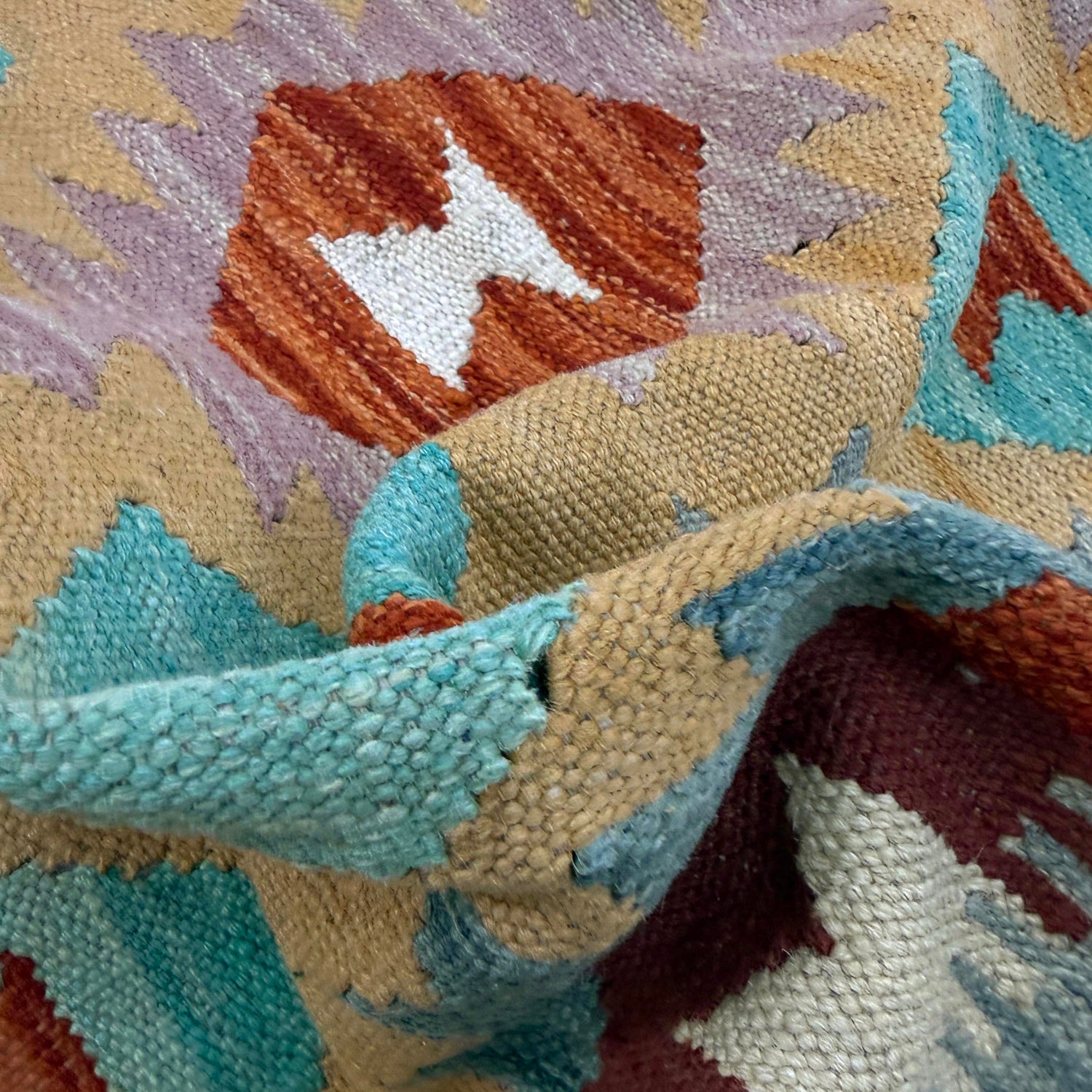Hand Woven Wool Kelim 2' 10" x 4' 2" ft / 87 x 127 cm - No. Y39377
