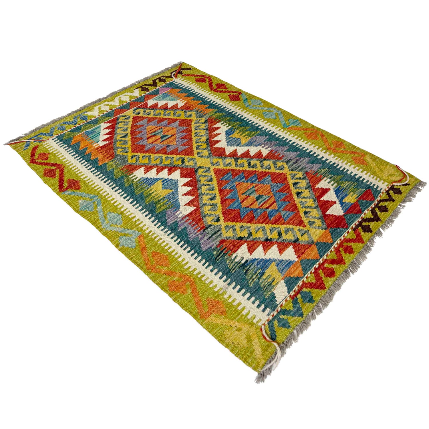 Handmade Turkish Design Wool Kilim 2' 11" x 4' 3" ft / 89 x 129 cm - No. Y39378