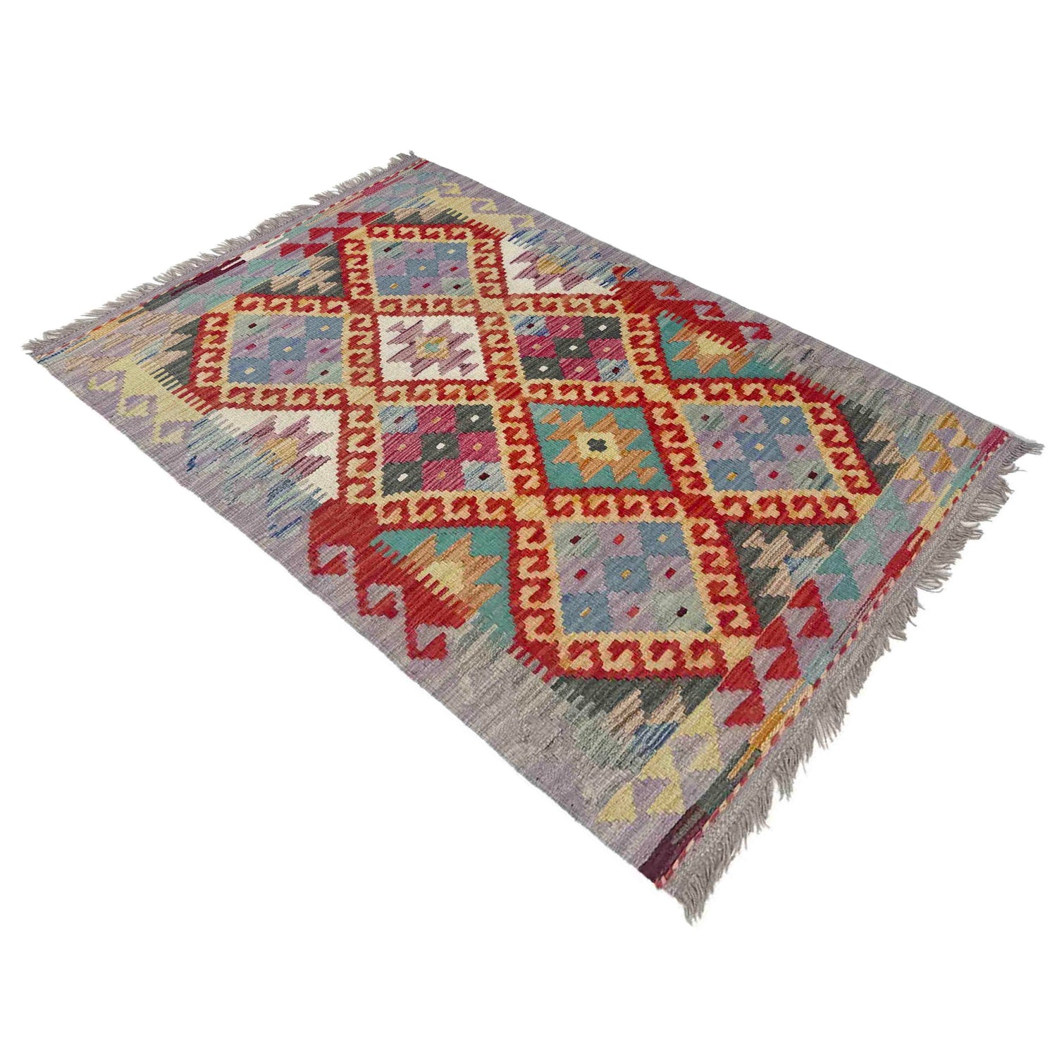 Hand Knotted Flatweave Kilim 2' 7" x 4' 2" ft / 78 x 127 cm - No. Y39385