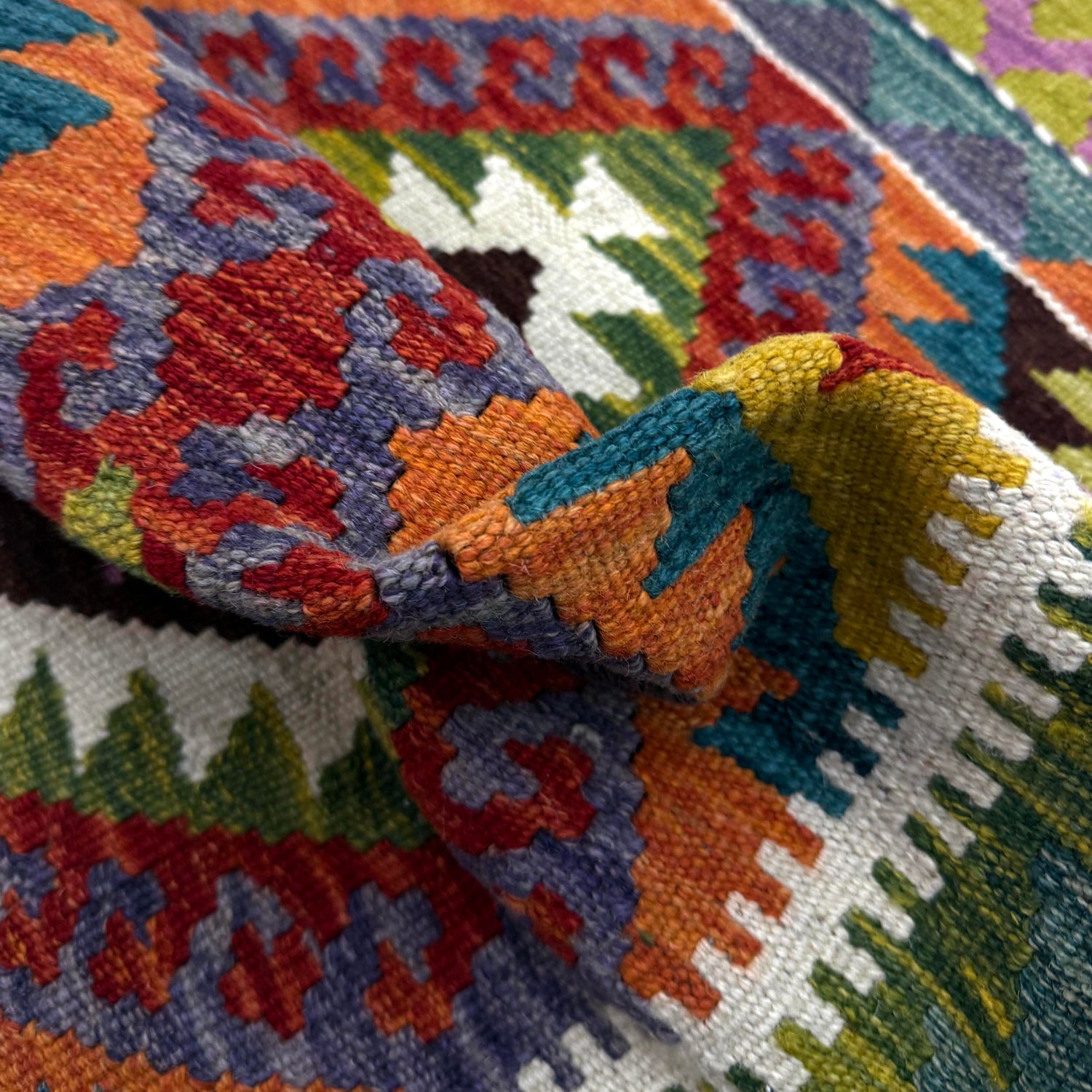 Handmade Afghan Vegetable Kilim 2' 11" x 4' 4" ft / 90 x 133 cm - No. Y39387