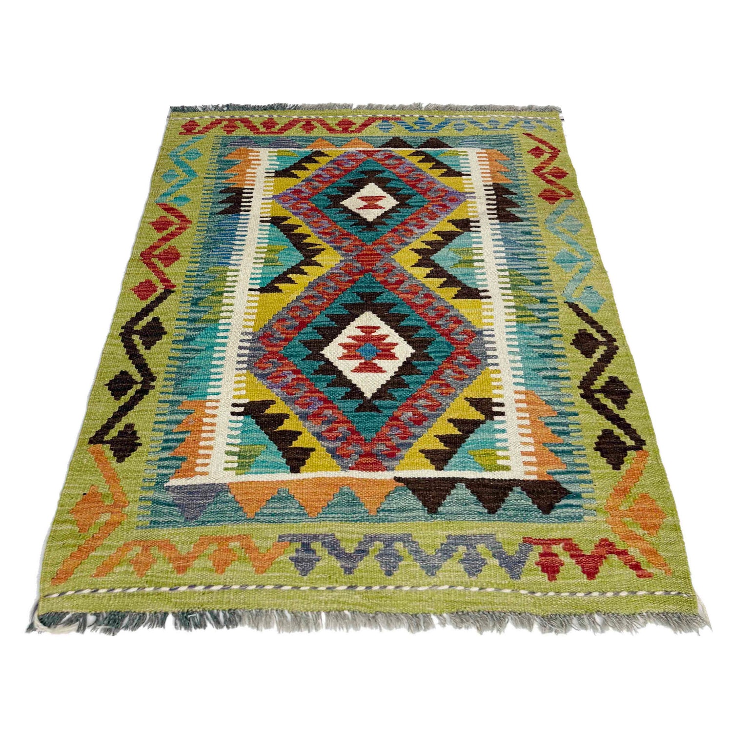 Hand Made Afghan Kilim 2' 9" x 3' 9" ft / 84 x 114 cm - No. Y39388