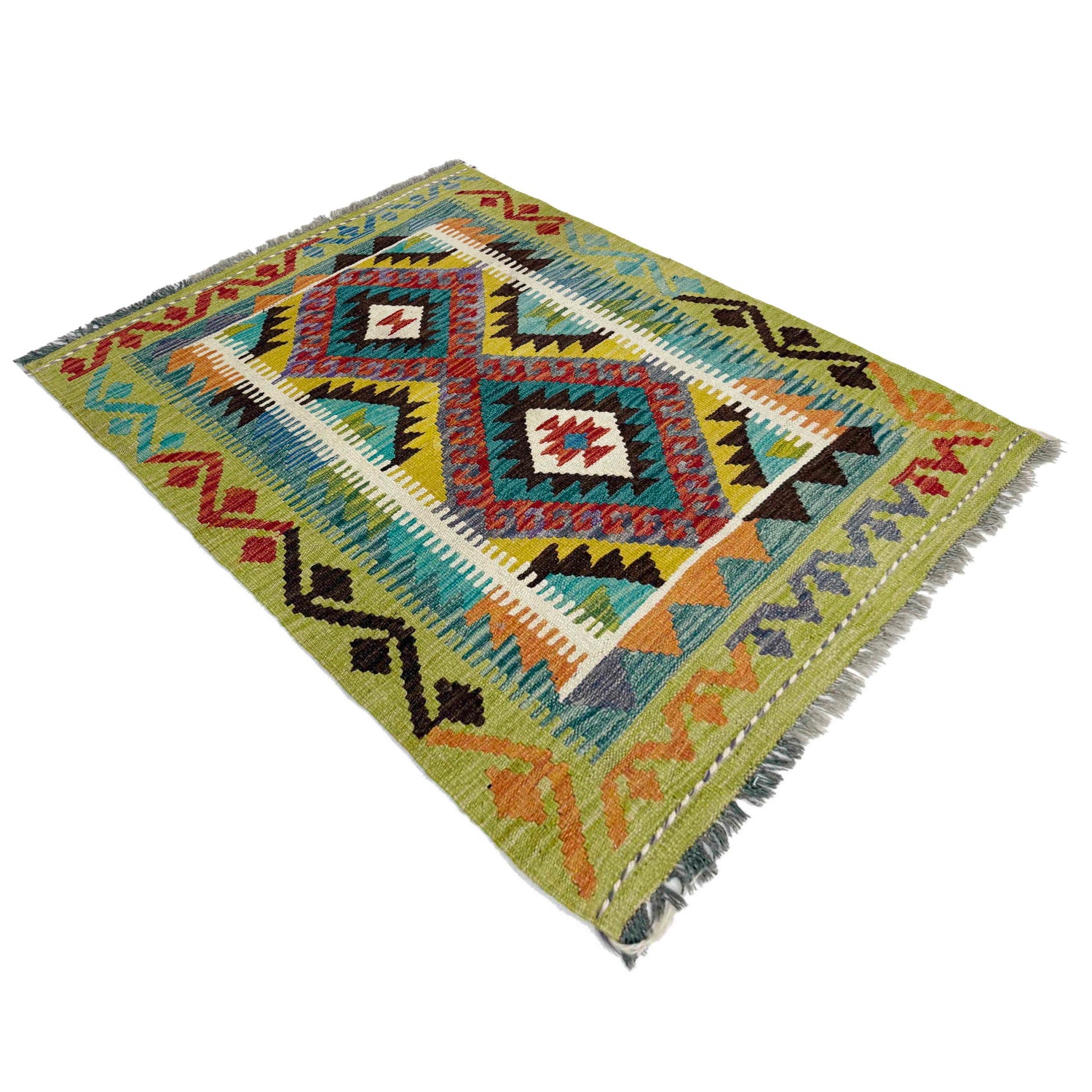 Hand Made Afghan Kilim 2' 9" x 3' 9" ft / 84 x 114 cm - No. Y39388